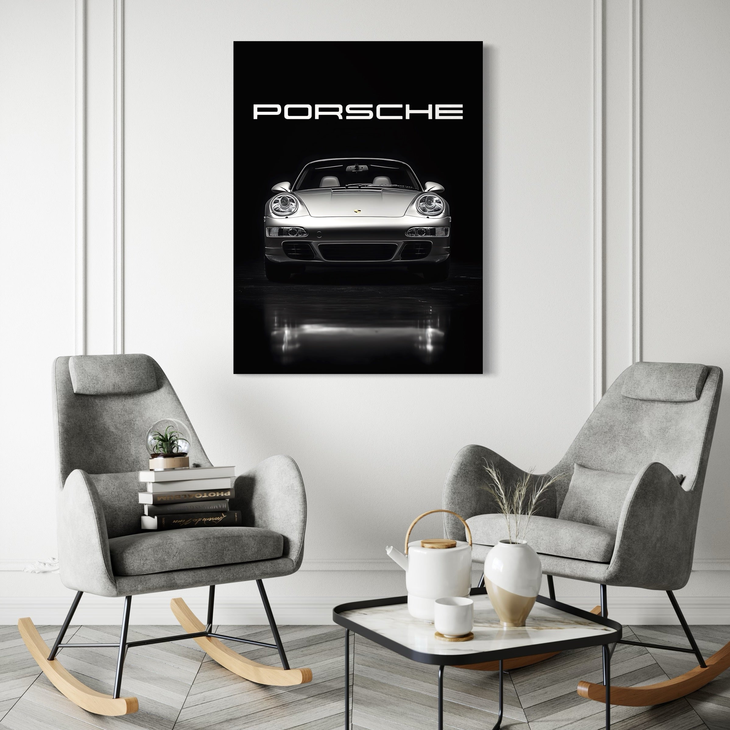 Tableau Porsche 911 Carrera Argentée - Déco Murale Moderne - Fabulartz.fr