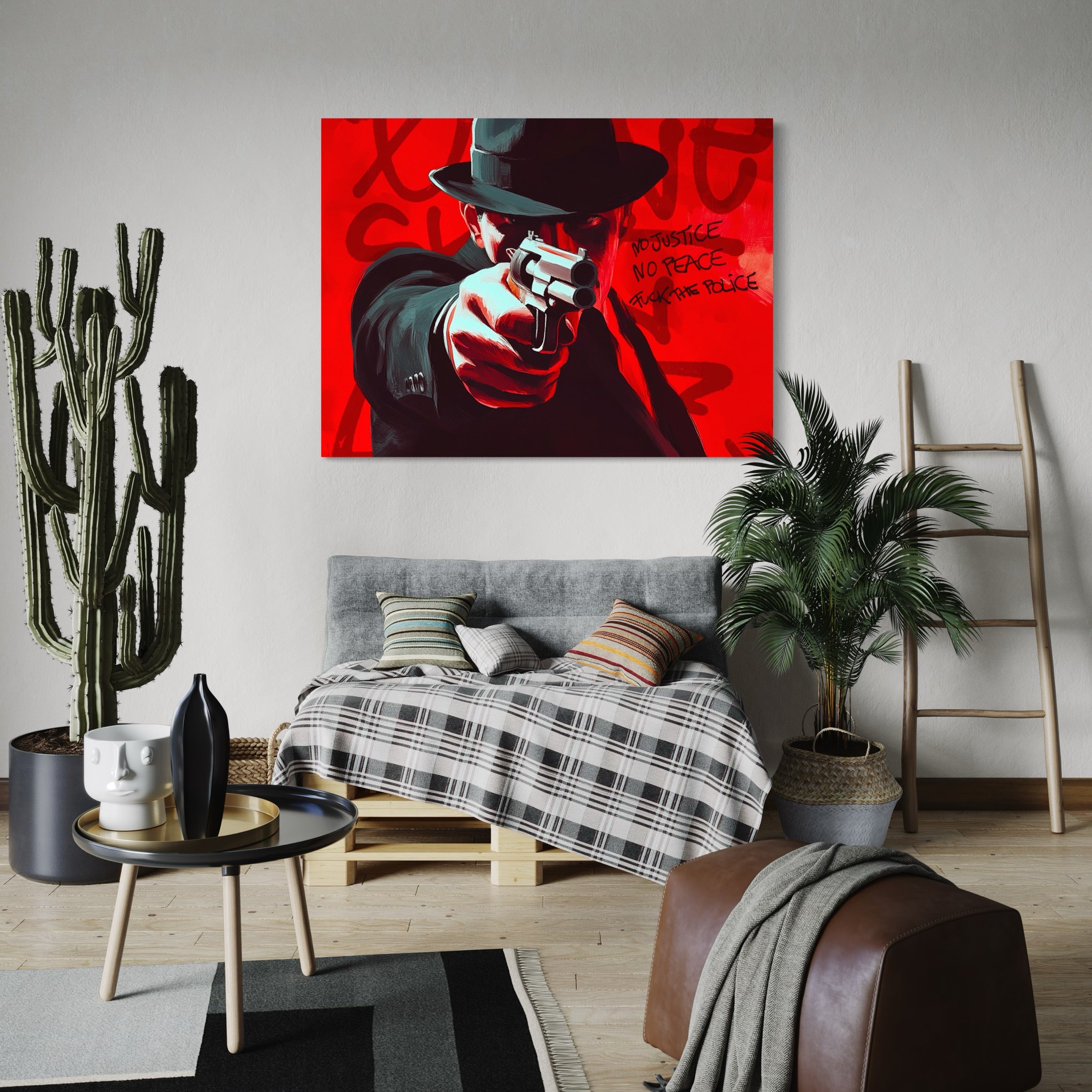 Tableau Mafia - Le Défi Rouge - Décoration Murale Design - Fabulartz.fr