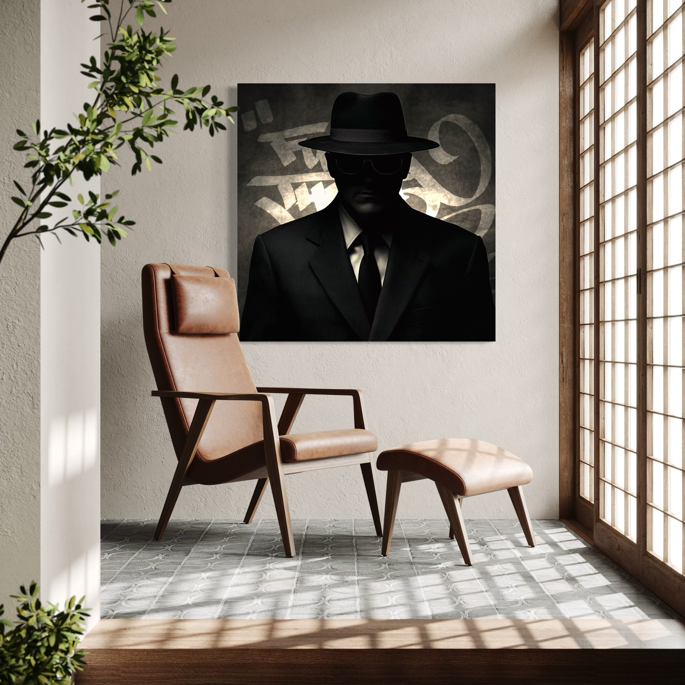 Tableau Mafia - L'Homme de l’Ombre - Décoration Murale - Fabulartz.fr