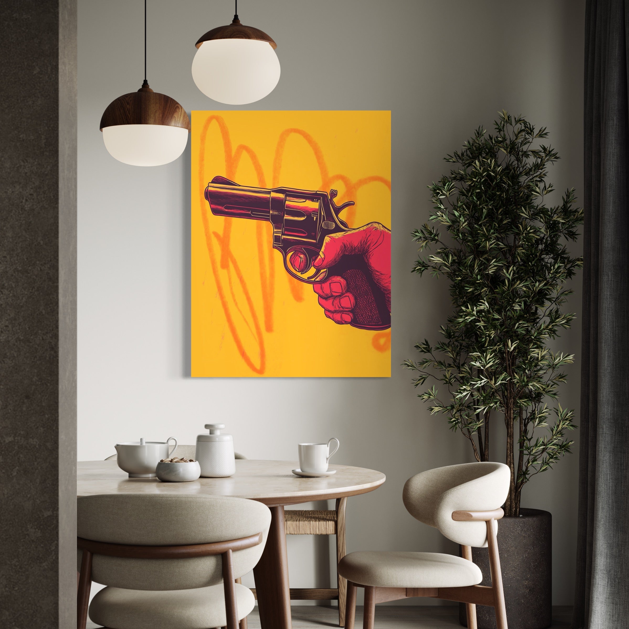 Tableau Mafia - Main Armée - Cadre Déco Moderne - Fabulartz.fr