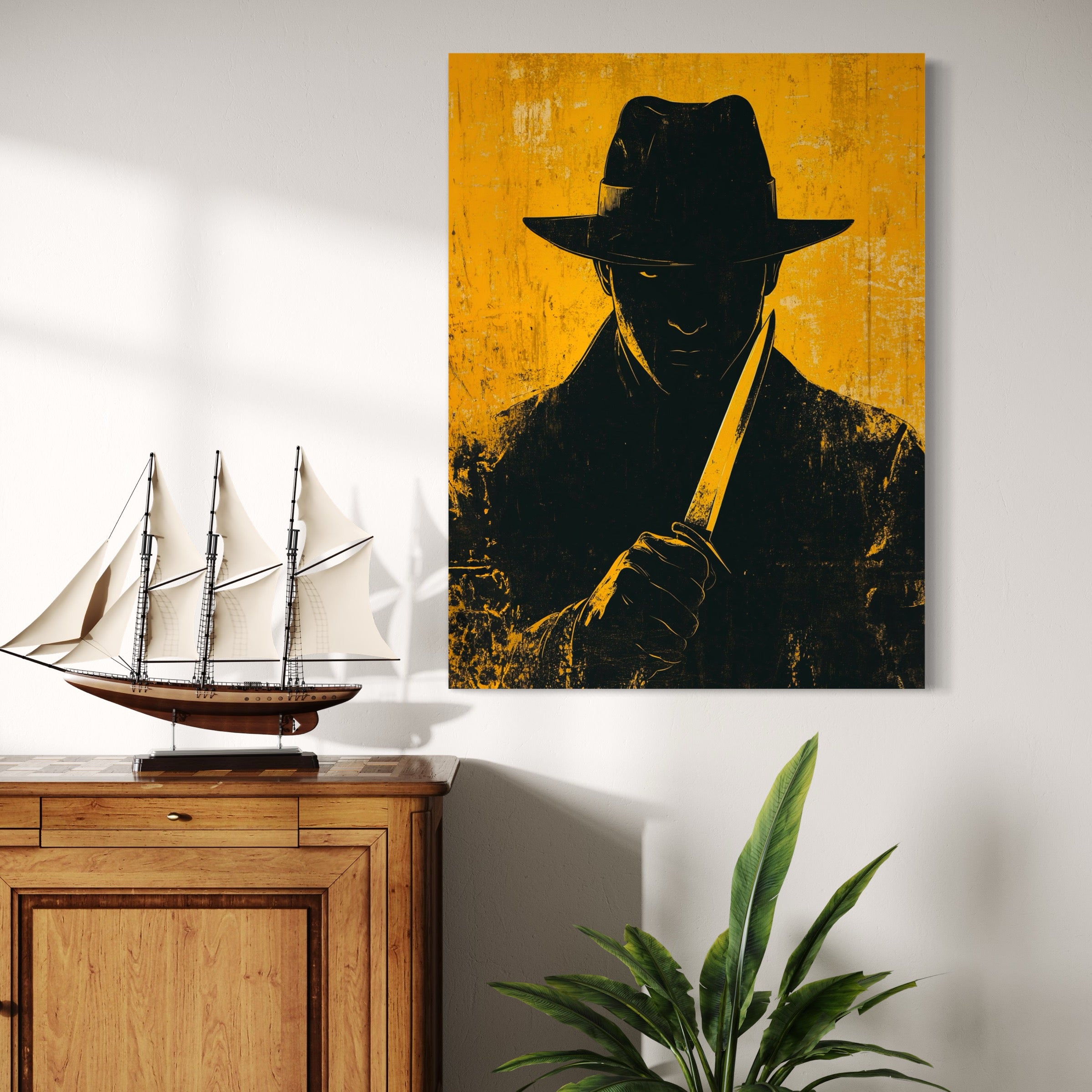 Tableau Mafia - L'Homme au Couteau - Déco Murale Design - Fabulartz.fr