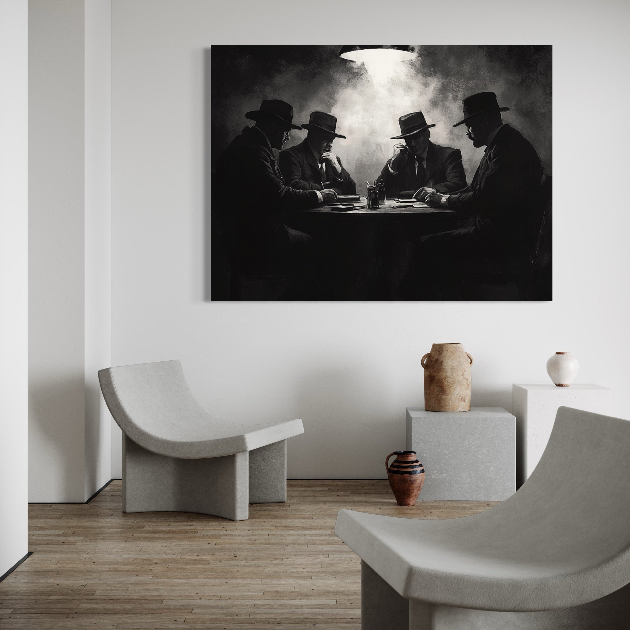Tableau Mafia - La Réunion Secrète - Déco Murale Moderne - Fabulartz.fr