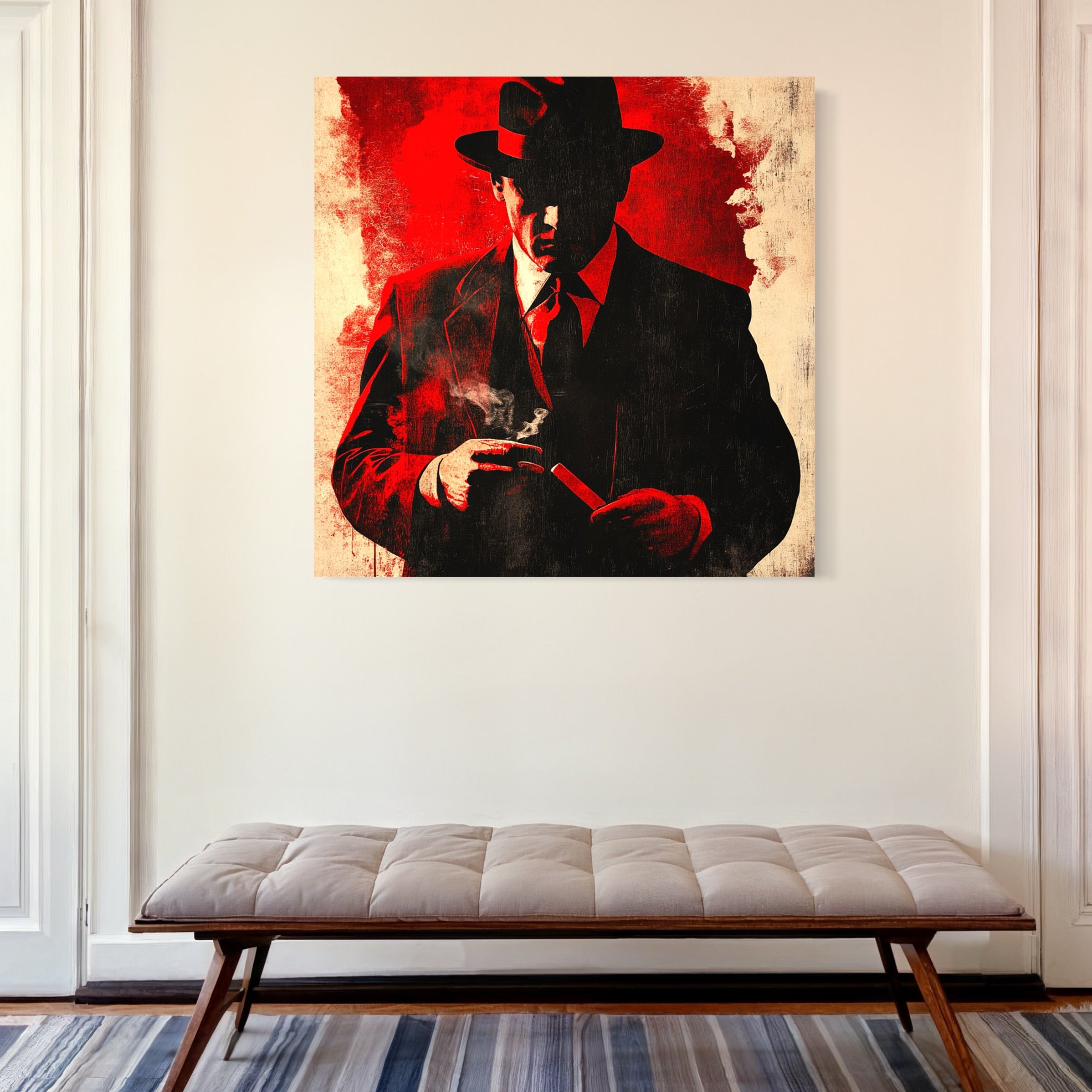 Tableau Mafia - Le Boss au Cigare - Décoration Murale - Fabulartz.fr