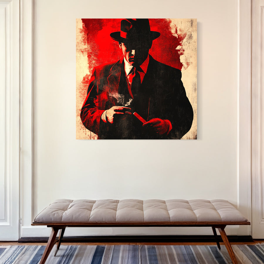 Quadro Mafia - Il boss con il sigaro - Decorazione murale