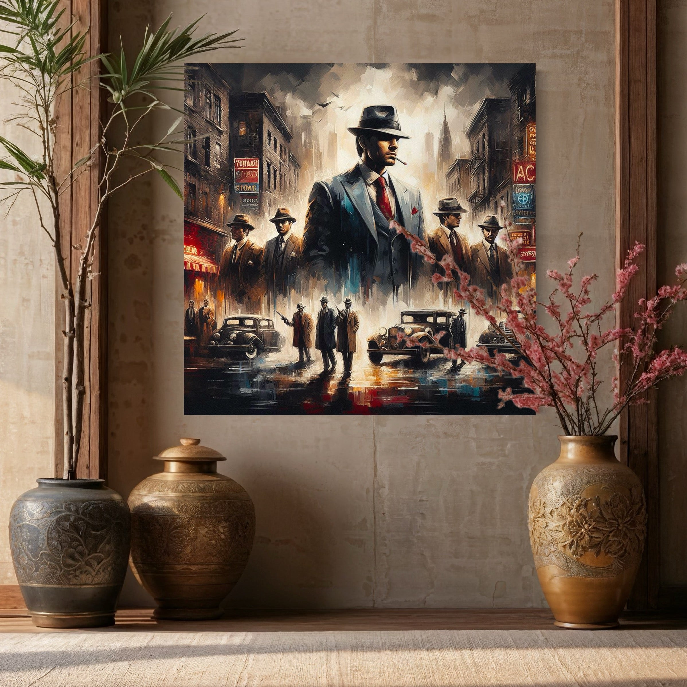 Tableau Mafia - Les Rues de la Nuit - Cadre Déco Design - Fabulartz.fr
