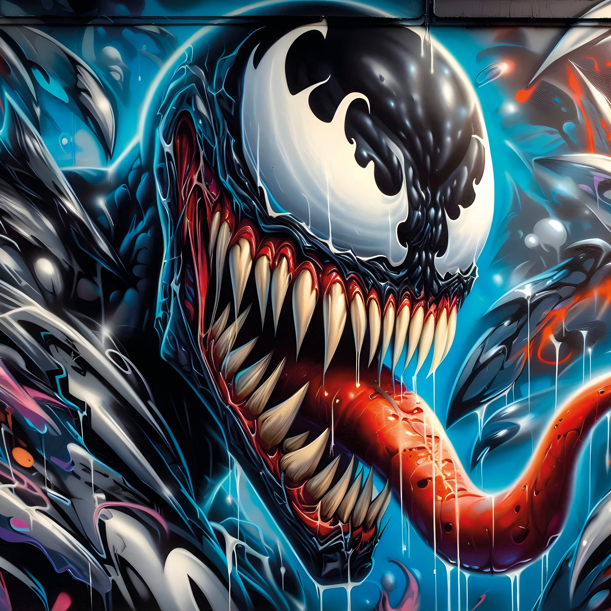 Tableau Venom Bleu Éclatant - Déco Murale Design - Fabulartz.fr