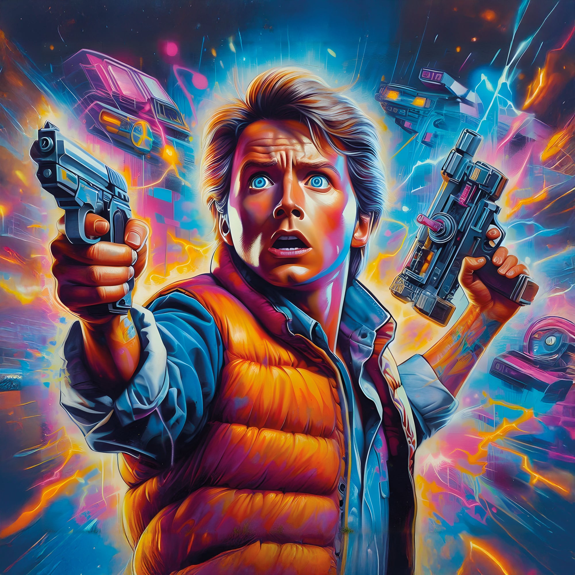 Tableau Retour Vers Le Futur - Marty McFly Armes - Fabulartz.fr