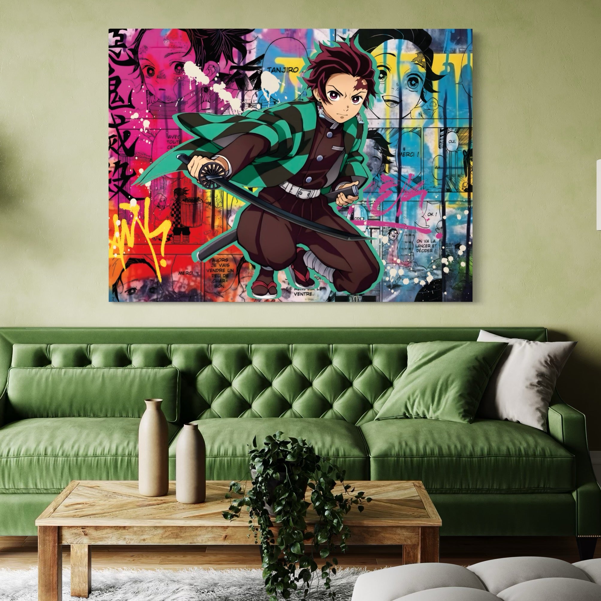 Tableau Demon Slayer - Tanjiro en Action - Fabulartz.fr