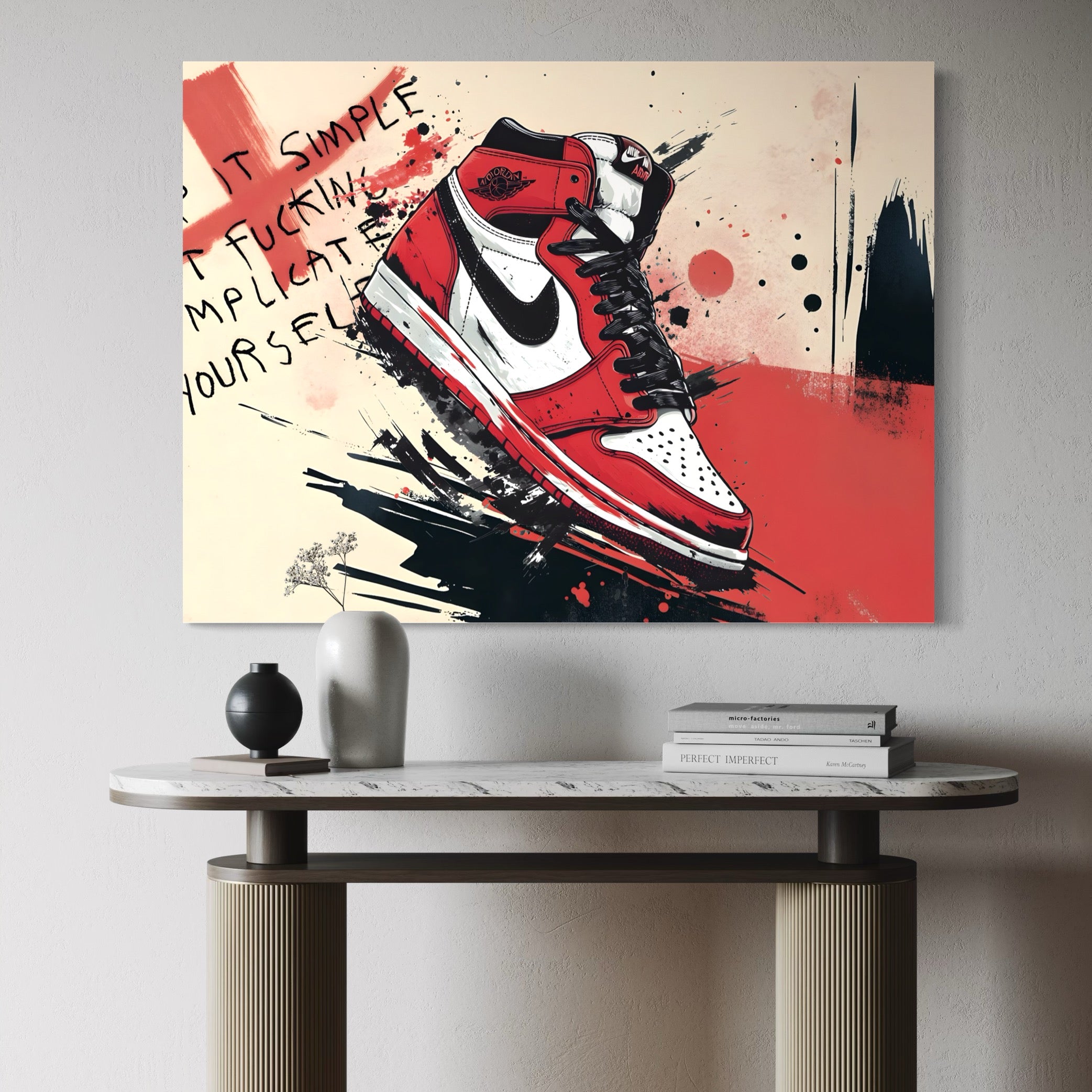 Tableau Sneakers Air Jordan Rouge - Décoration Murale Design - Fabulartz.fr
