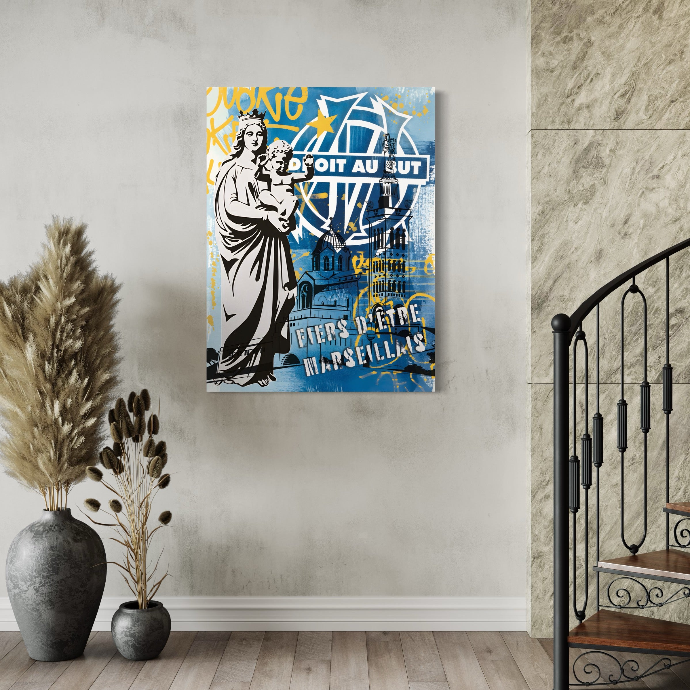 Tableau OM Fierté Marseillaise - Cadre Mural - Fabulartz.fr