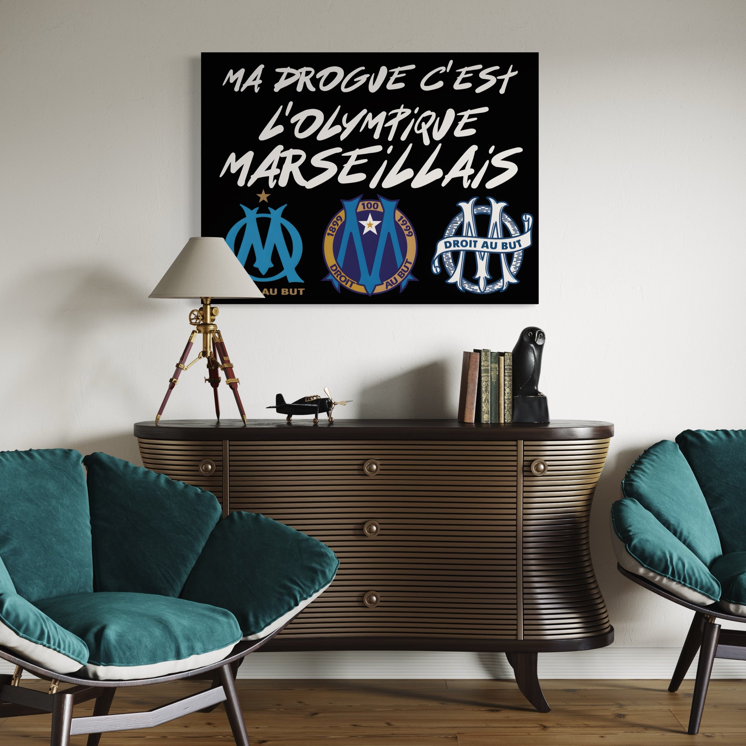 Tableau OM Ma Droge Olympique Marseillais - Cadre Mural - Fabulartz.fr