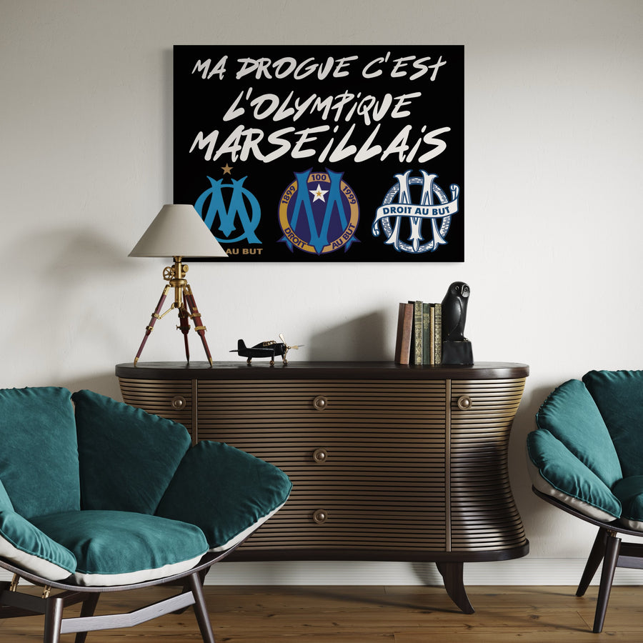 Tableau OM Ma Droge Olympique Marseillais - Cadre Mural