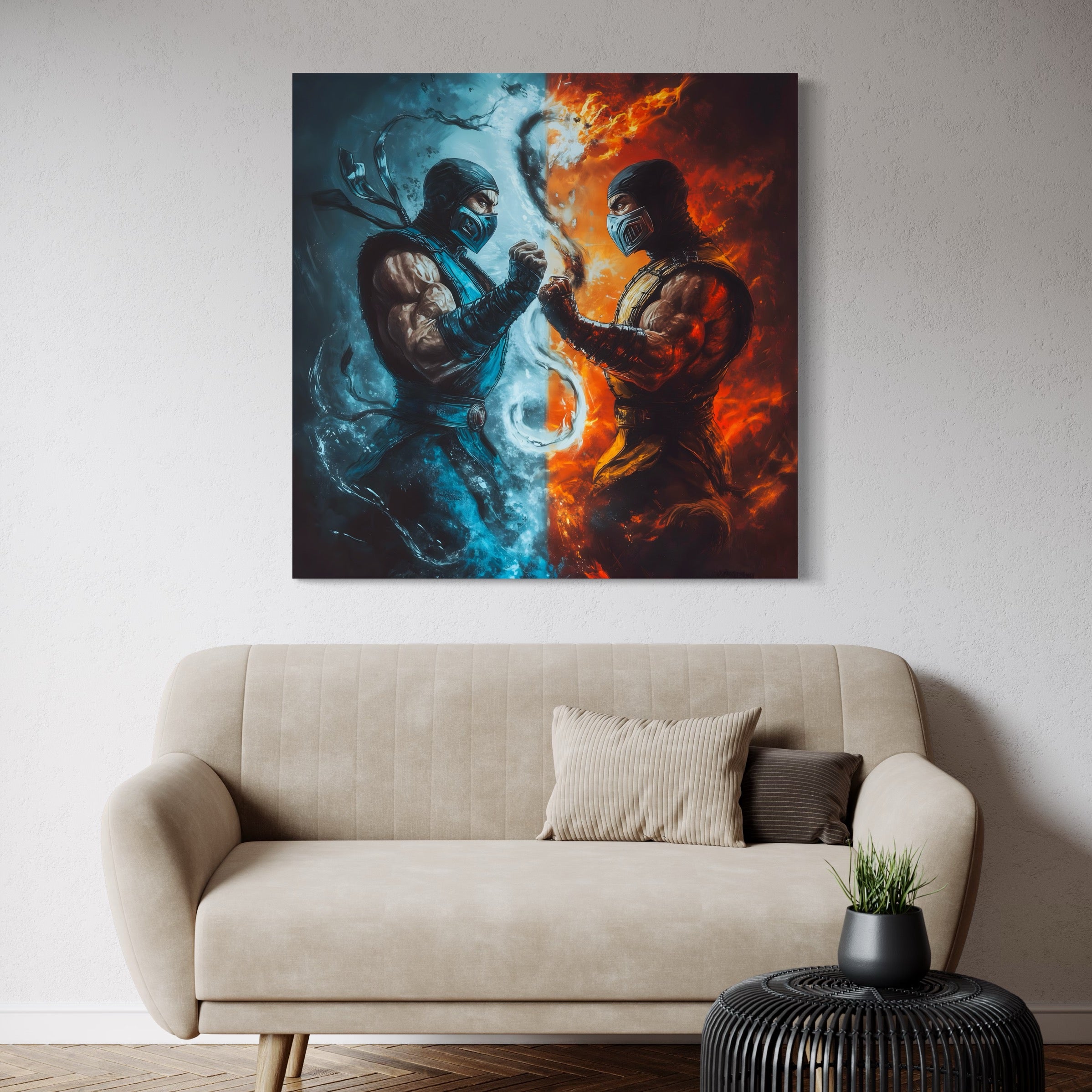 Tableau Mortal Kombat Scorpion vs Sub Zero - Cadre Déco - Fabulartz.fr