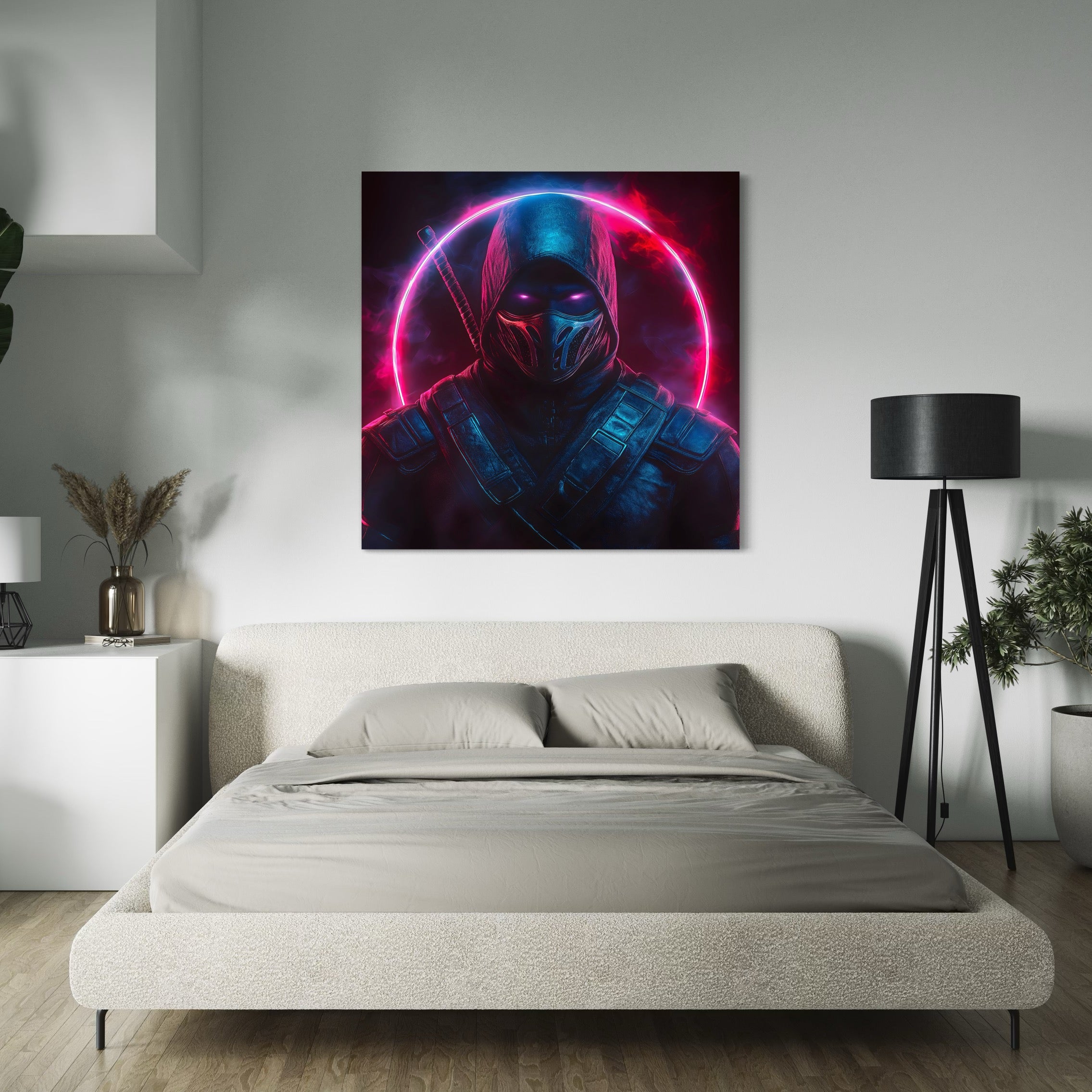 Tableau Mortal Kombat Noob Saibot Cercle de Lumière - Déco Murale - Fabulartz.fr
