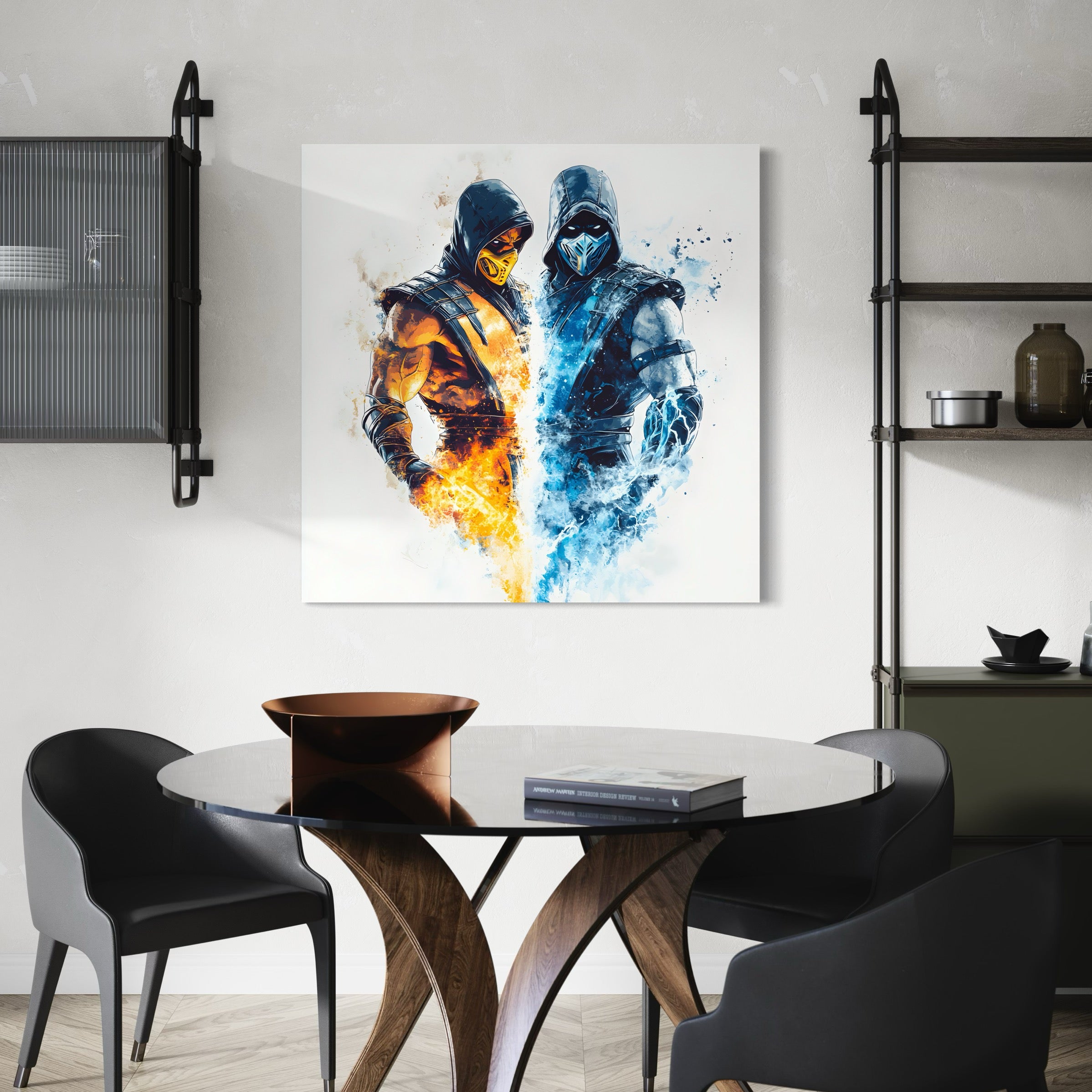 Tableau Mortal Kombat Scorpion vs Sub-Zero - Déco Murale - Fabulartz.fr