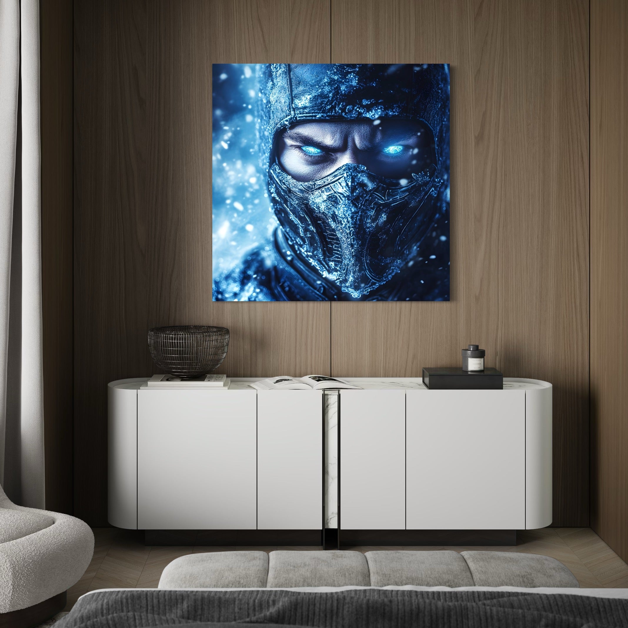 Tableau Mortal Kombat Sub-Zero Regard Glacé - Déco Murale - Fabulartz.fr
