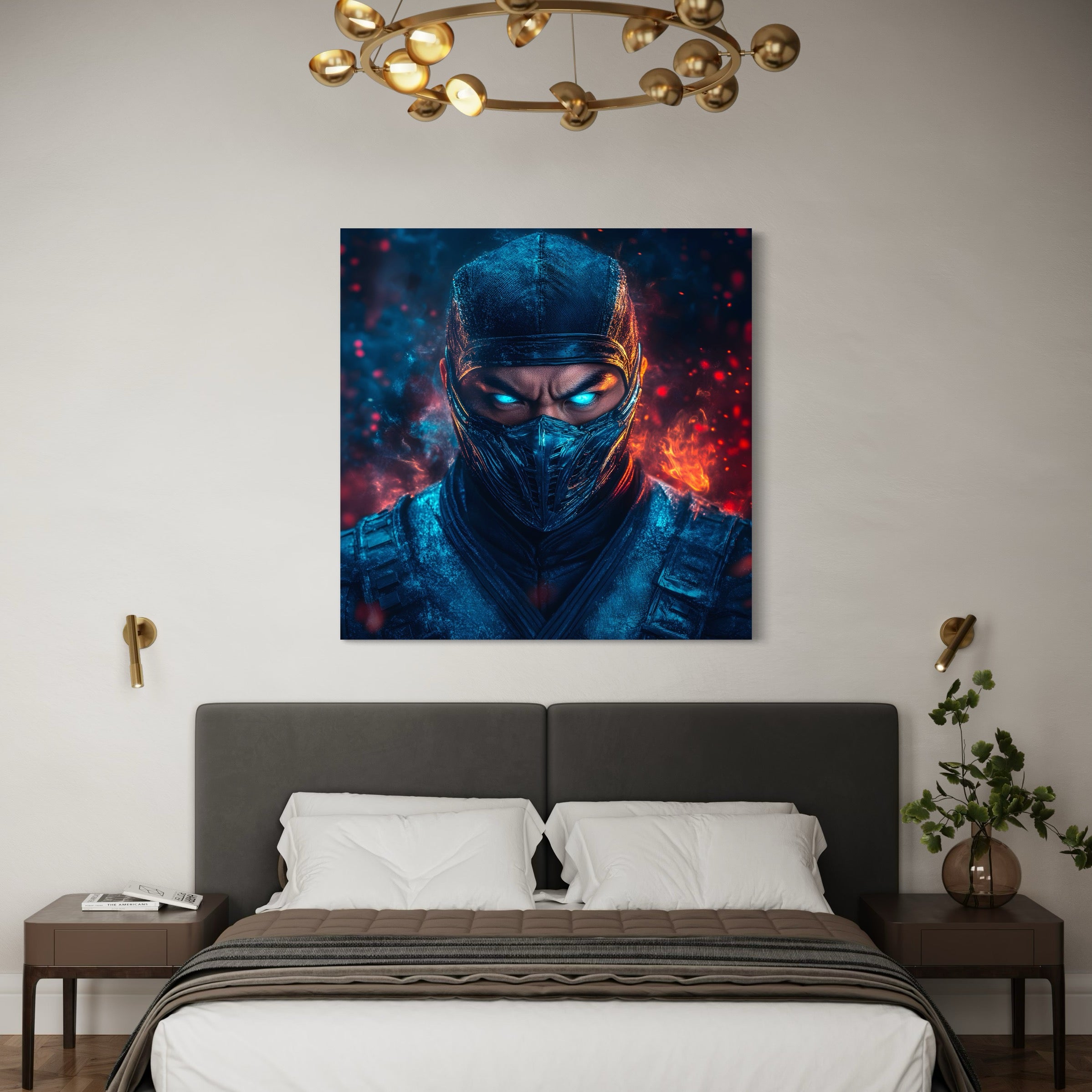 Tableau Mortal Kombat Sub-Zero Flamme et Glace - Cadre Déco - Fabulartz.fr