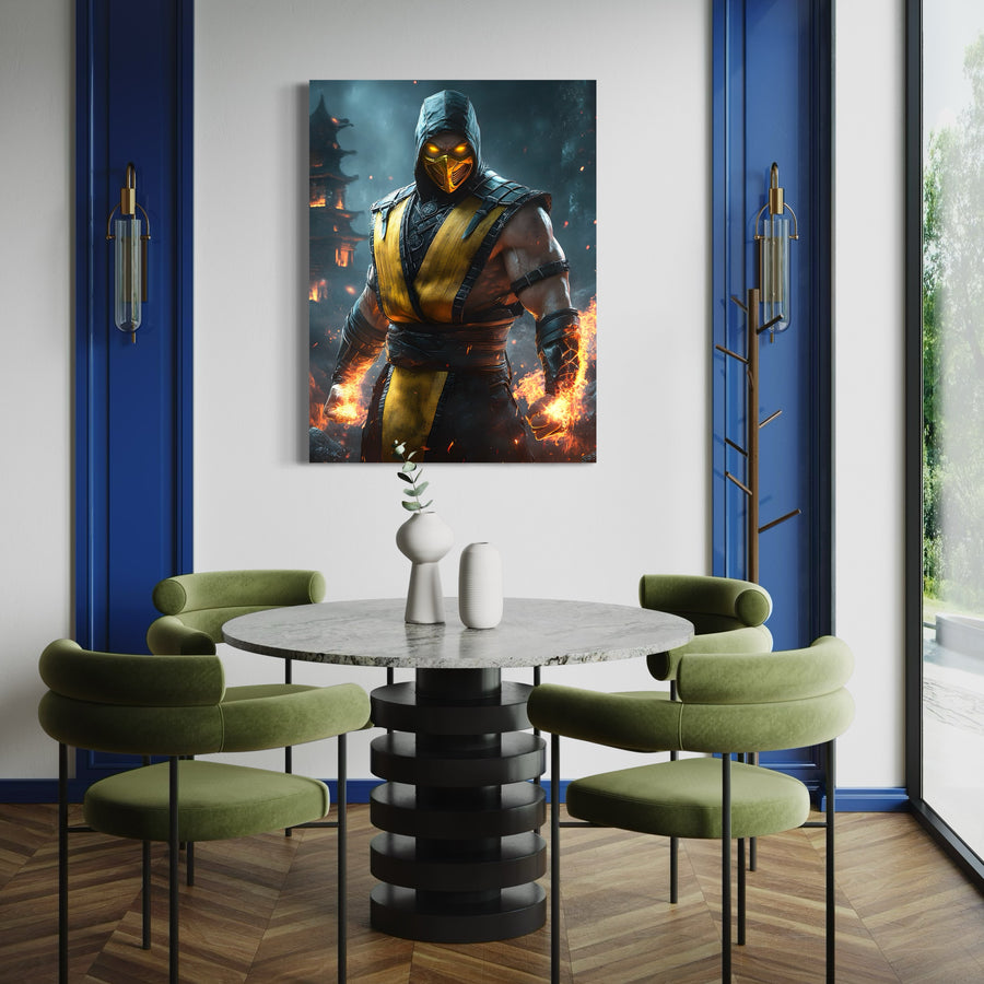 Tableau Mortal Kombat Scorpion Force Ardente - Déco Murale Design
