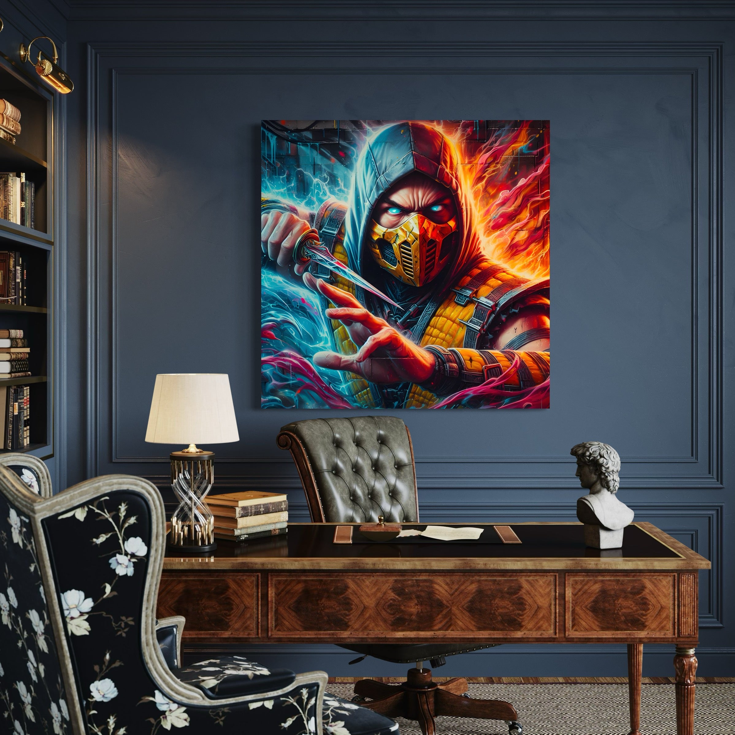 Tableau Mortal Kombat Attaque de Feu - Décoration Murale - Fabulartz.fr