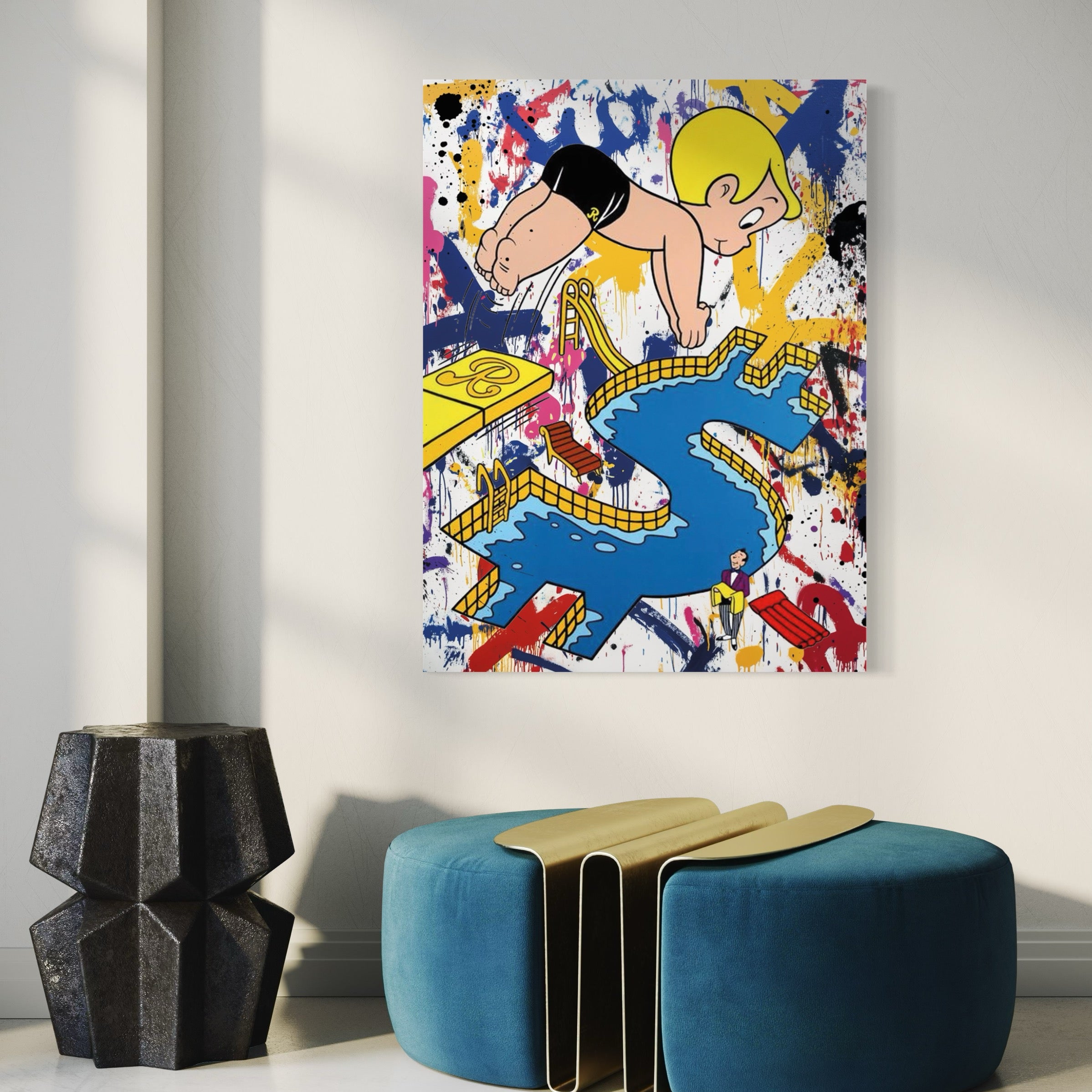 Tableau Richie Plongeon - L'Art et la Richesse - Fabulartz.fr