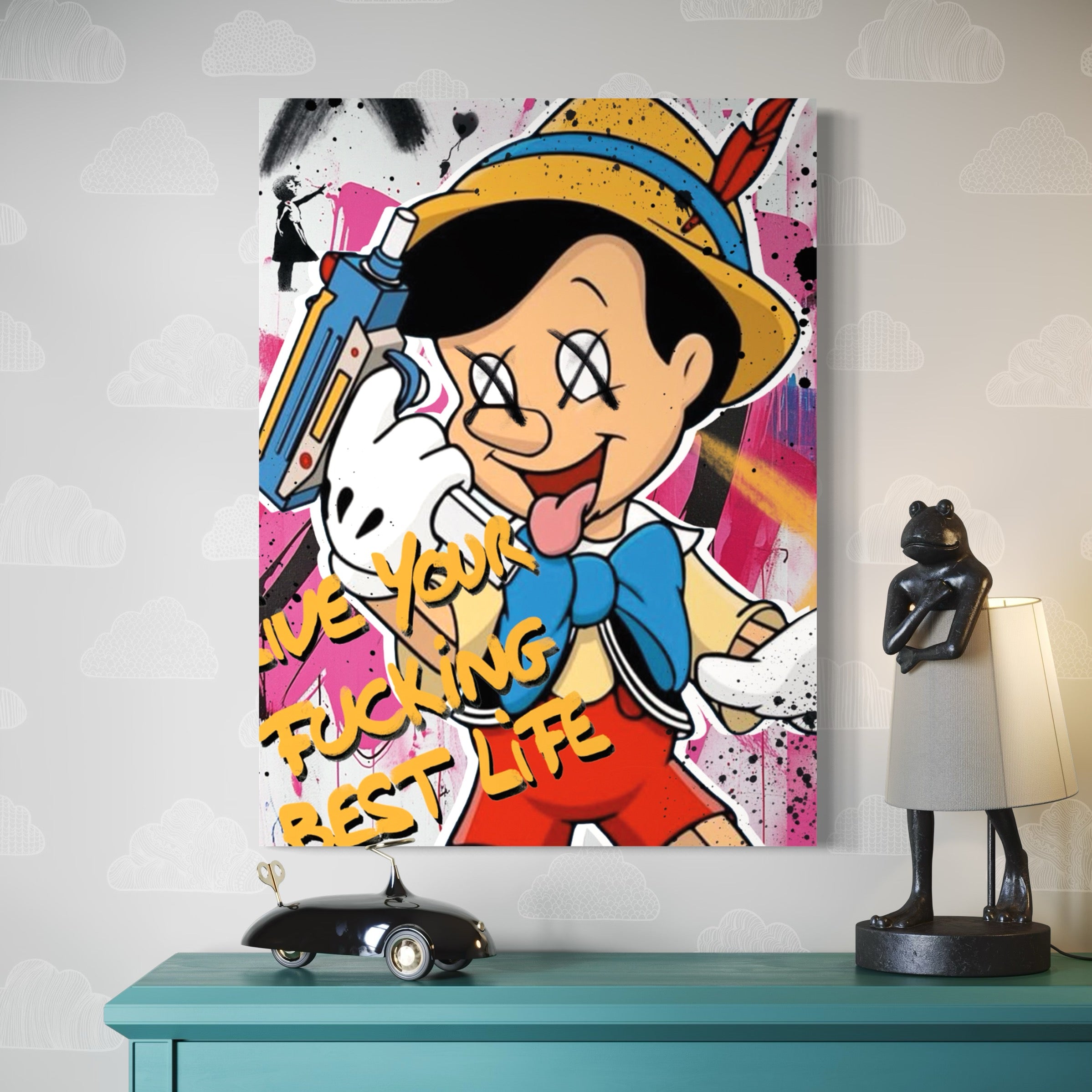 Tableau Pinocchio - Décoration Murale Street Art - Fabulartz.fr