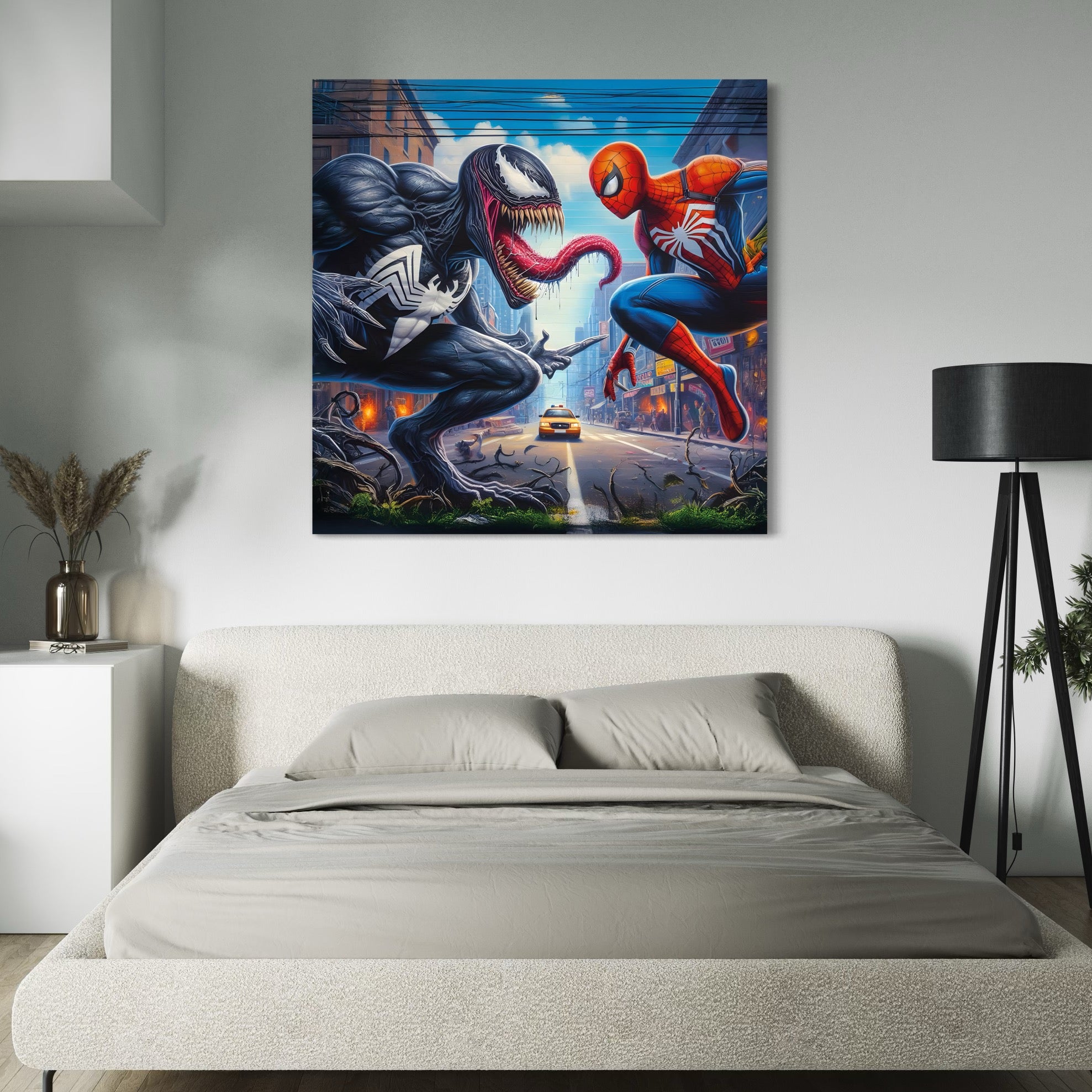 Tableau Venom vs Spider-Man - Déco Murale Super Héros - Fabulartz.fr