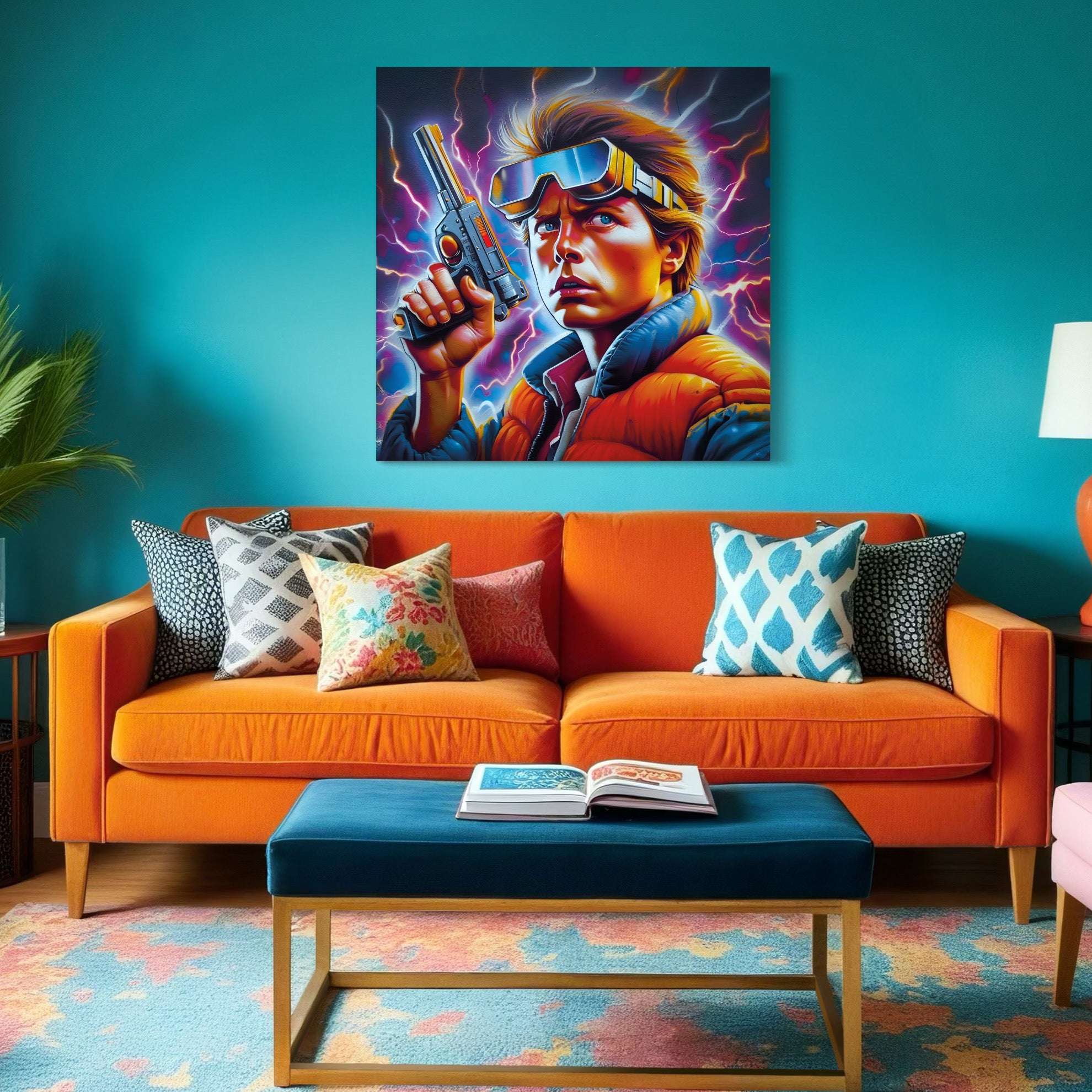 Tableau Retour Vers Le Futur - Marty McFly Lunettes et Pistolet - Fabulartz.fr