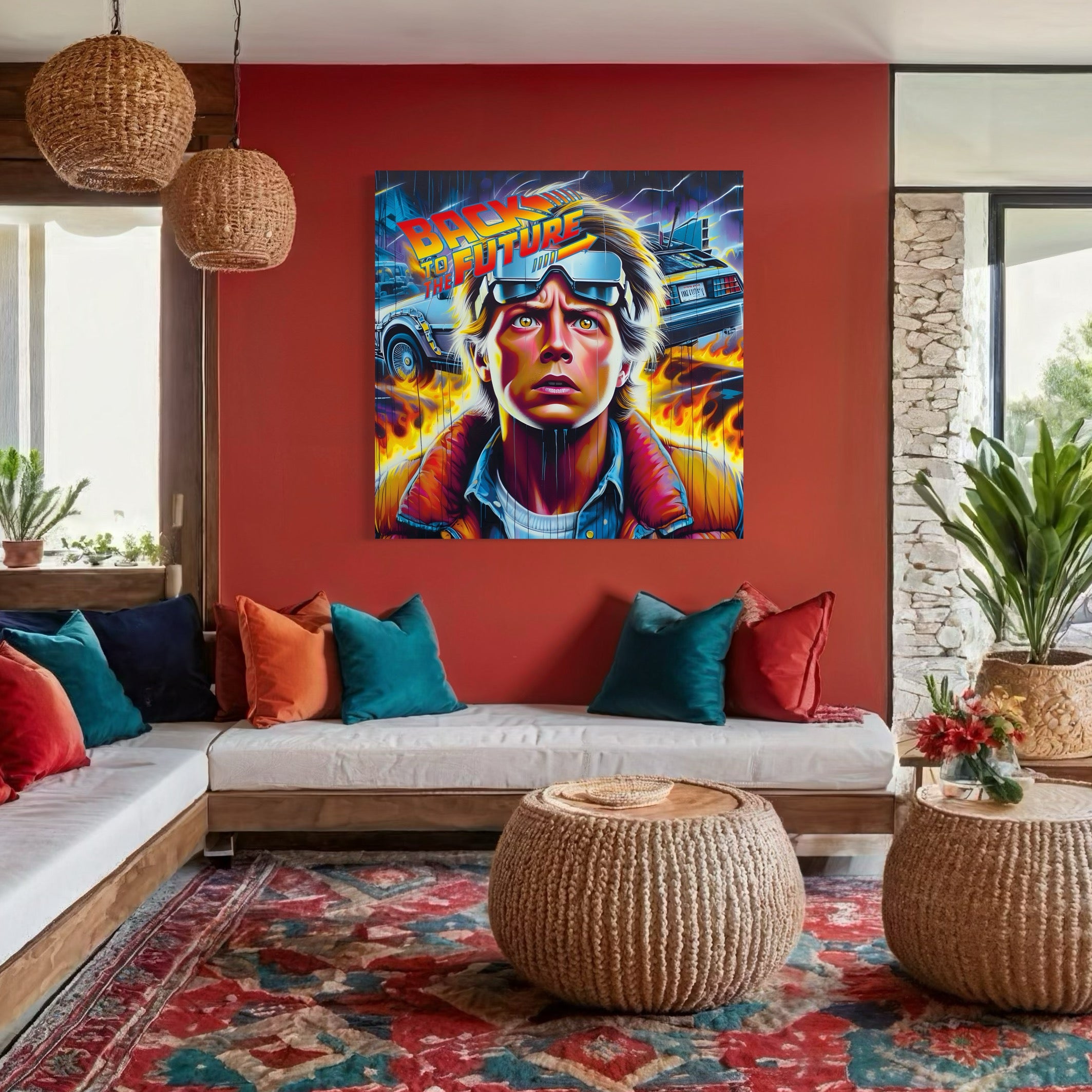 Tableau Retour Vers Le Futur - Marty McFly et Delorean - Fabulartz.fr