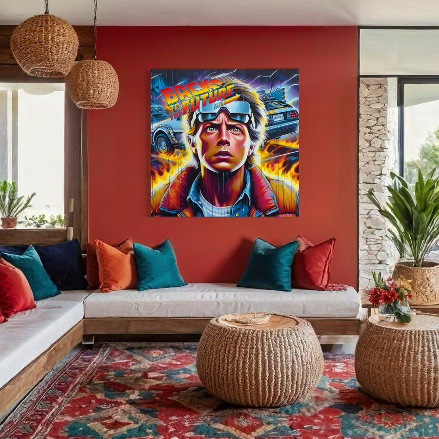 Quadro di Ritorno al futuro - Marty McFly e la Delorean