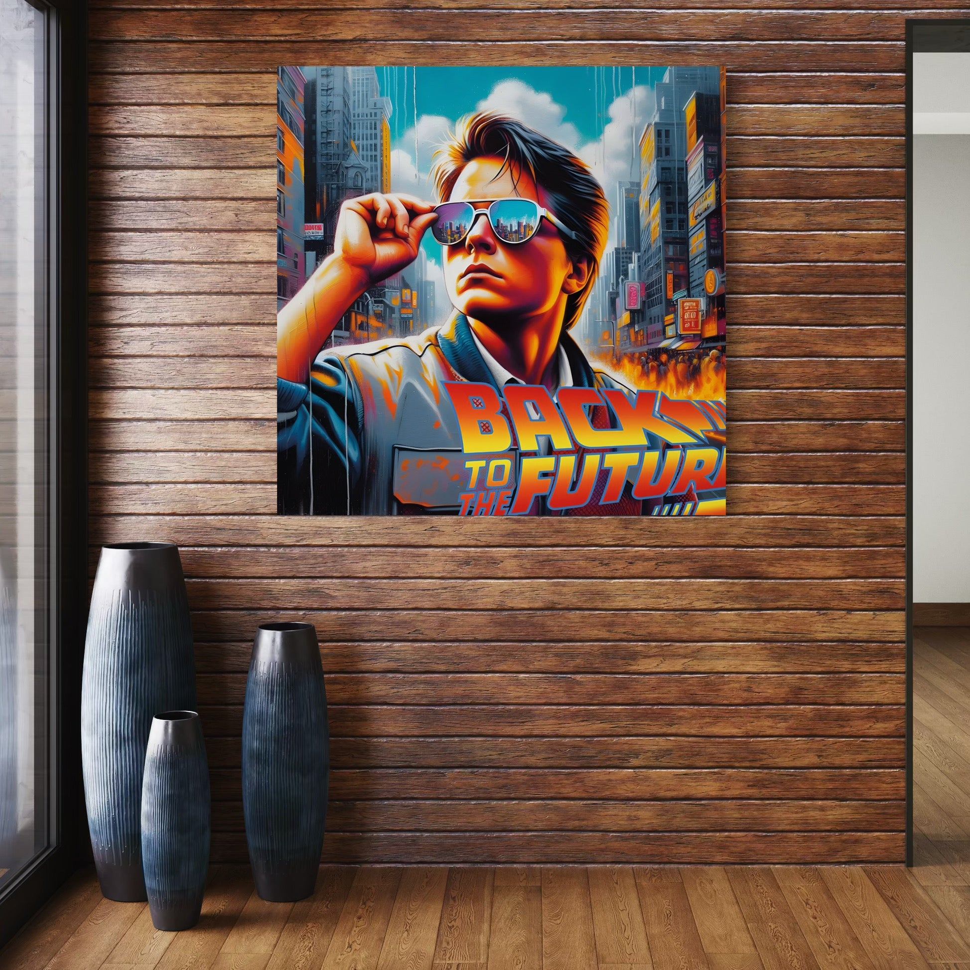 Tableau Retour Vers Le Futur - Marty McFly Lunettes de Soleil - Fabulartz.fr