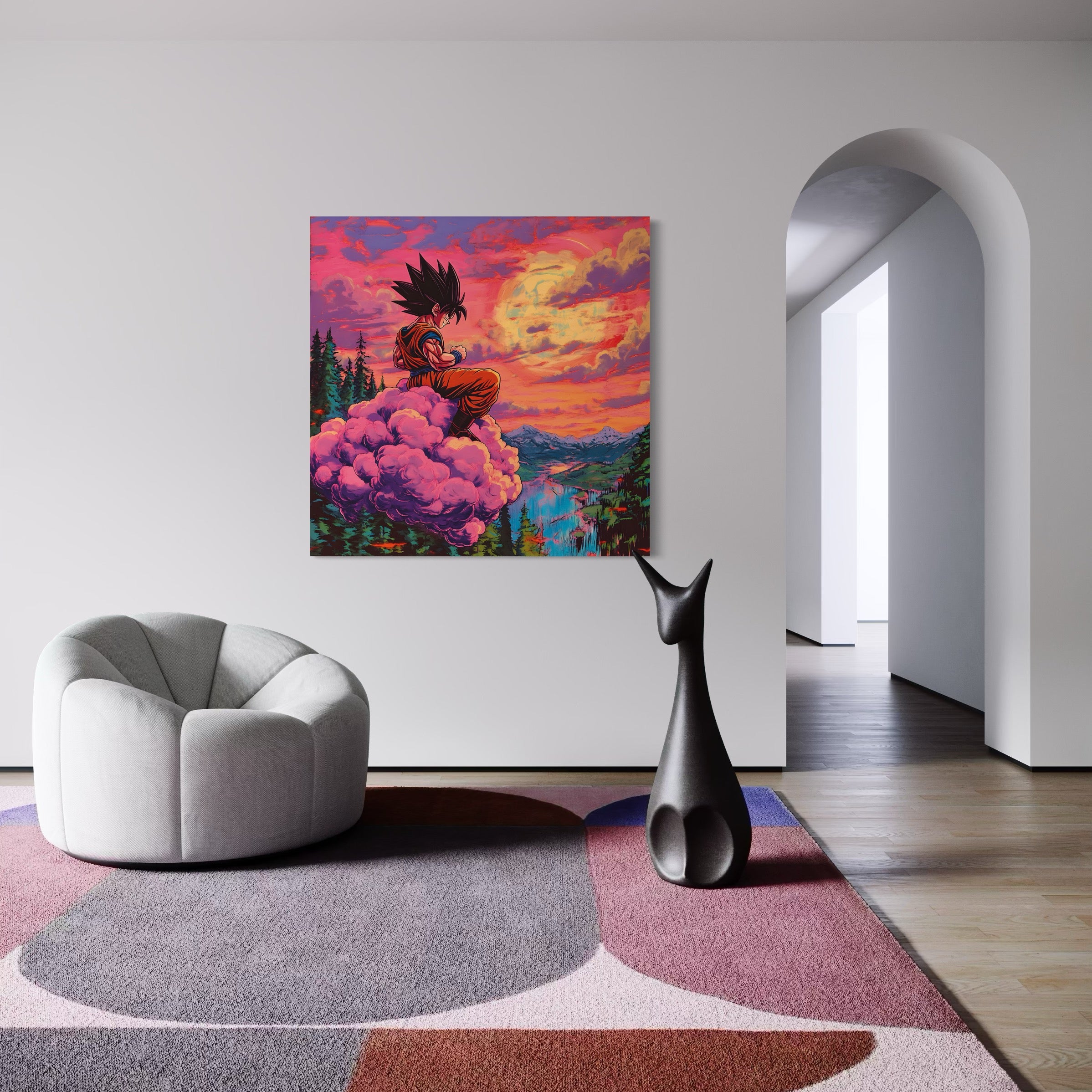 Tableau Dragon Ball Z Goku Nuage Magique - Cadre Mural Design - Fabulartz.fr