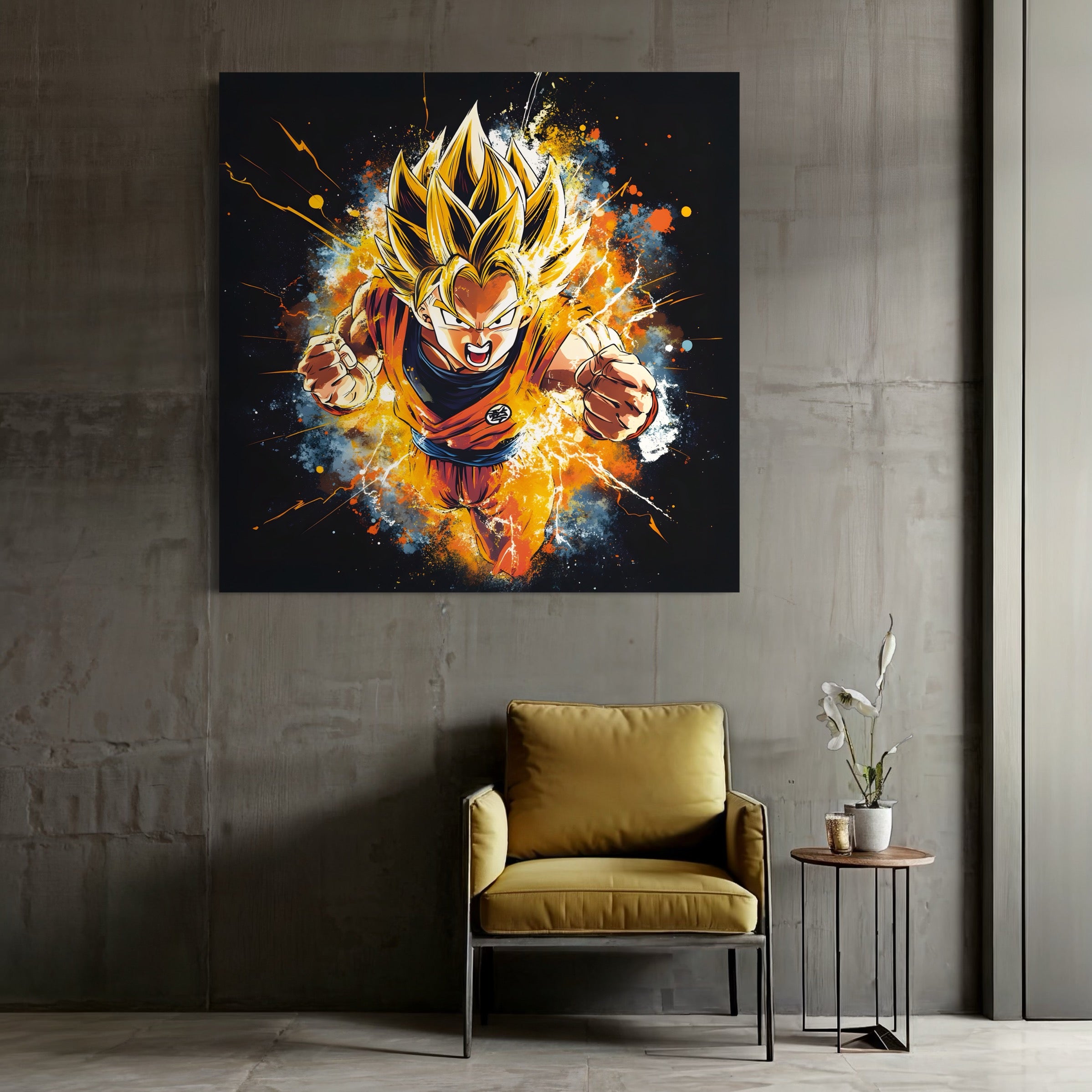 Tableau Dragon Ball Z Super Saiyan Charge - Déco Murale Moderne - Fabulartz.fr