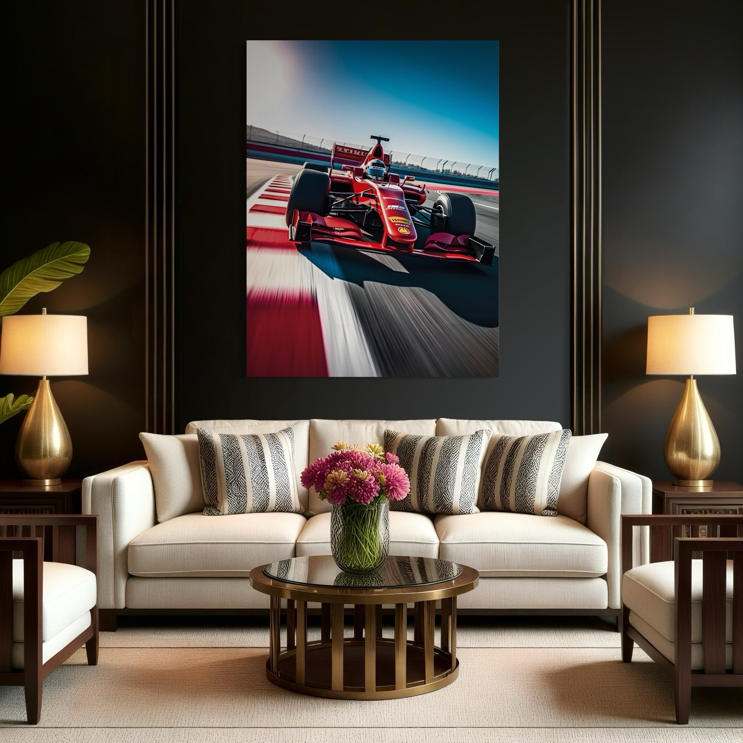 Tableau Formule 1 Ferrari Circuit - Décoration Murale Design - Fabulartz.fr