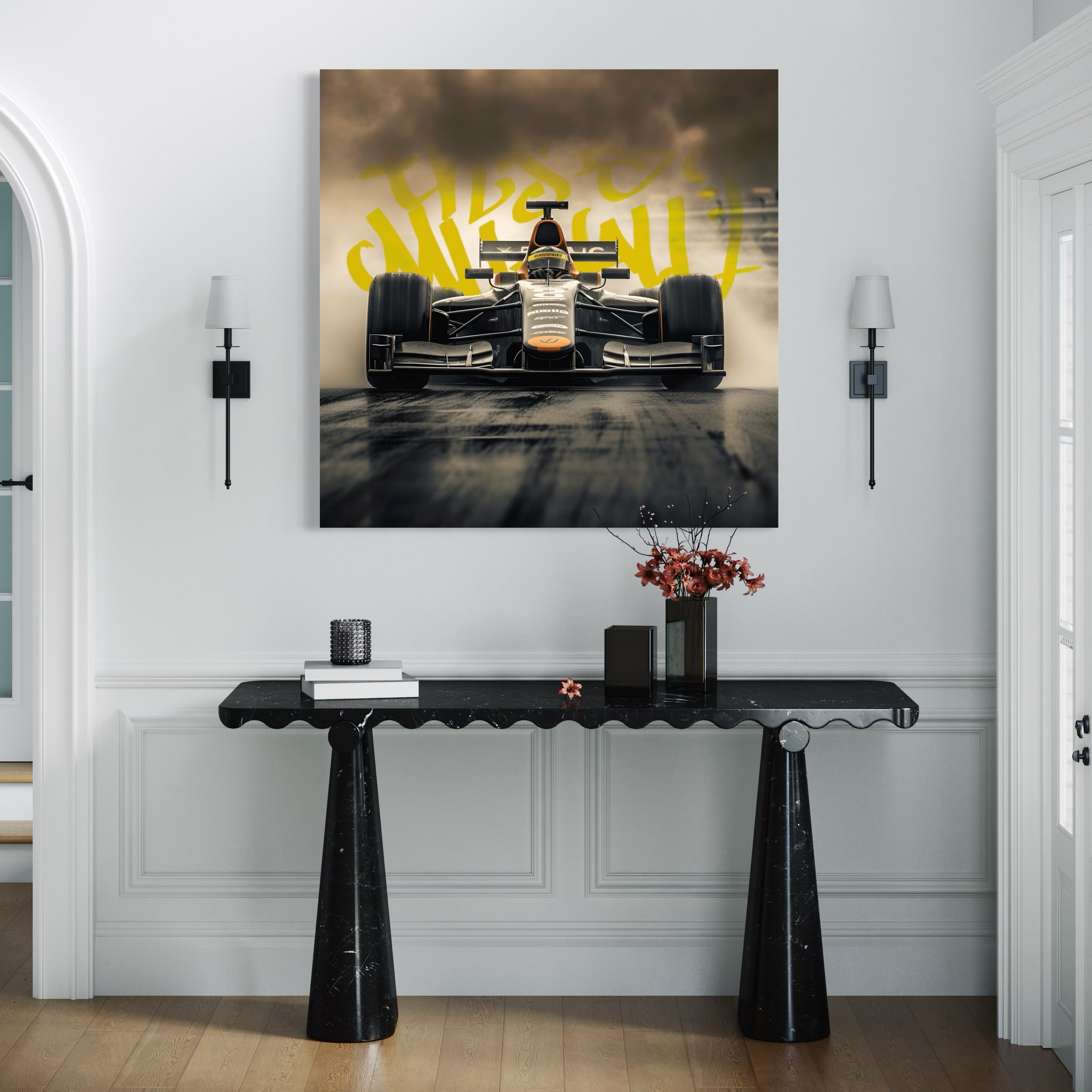 Tableau Formule 1 Monoplace Jaune - Décoration Murale Design - Fabulartz.fr