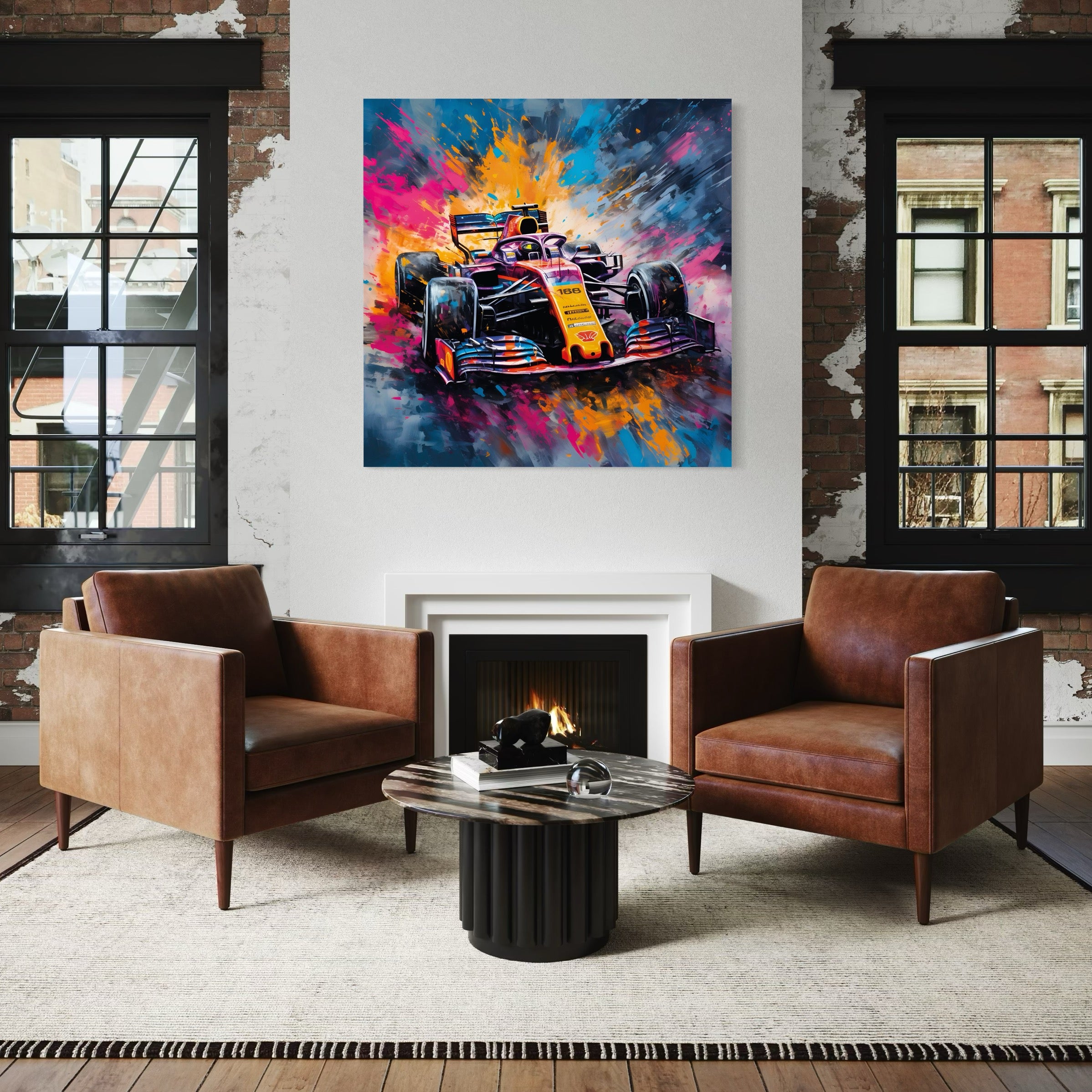 Tableau Formule 1 Explosion De Couleurs - Déco Murale Moderne - Fabulartz.fr