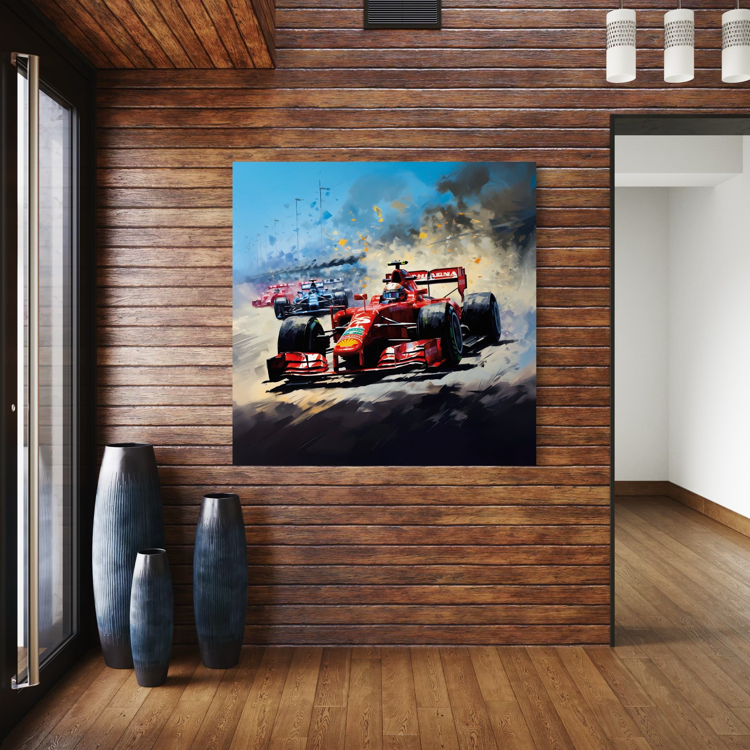 Tableau Formule 1 Ferrari Sur Piste - Décoration Murale Design - Fabulartz.fr