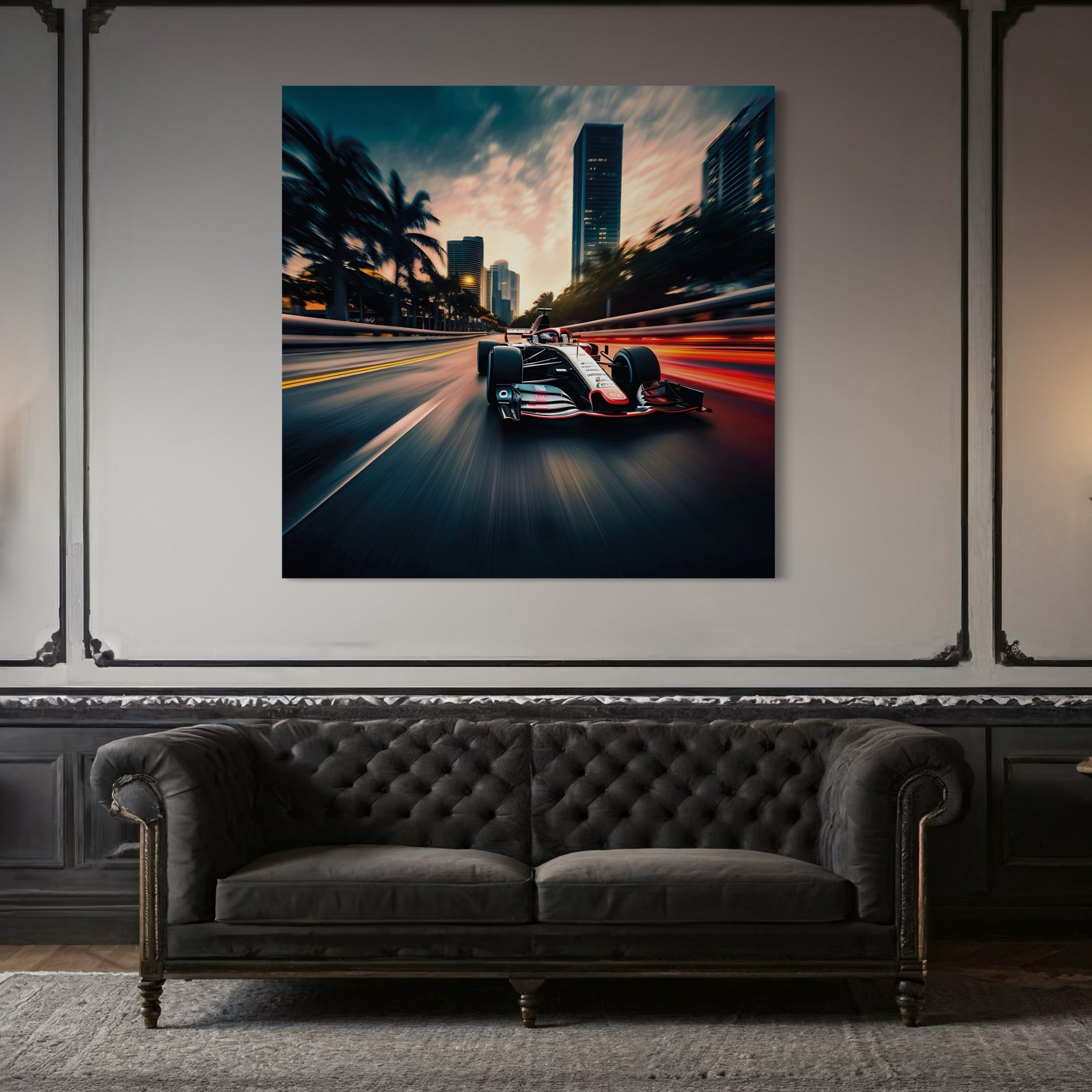 Tableau Formule 1 Nocturne En Ville - Déco Murale Moderne - Fabulartz.fr