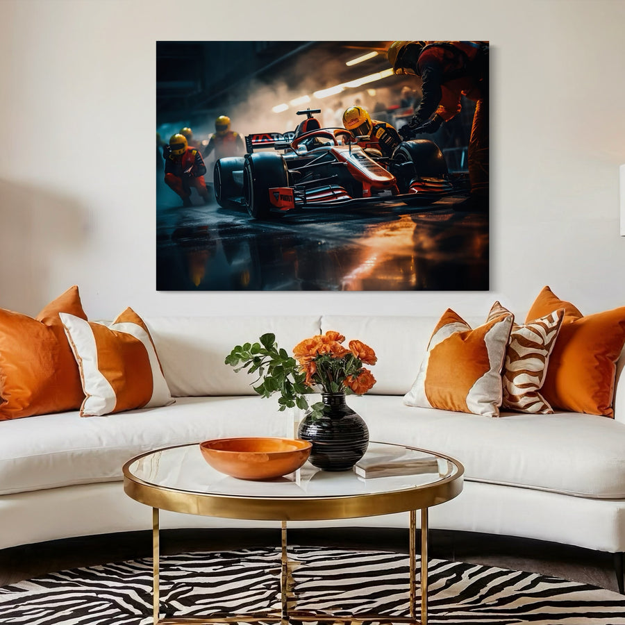 Tableau Formule 1 Arrêt Au Stand - Cadre Mural Design