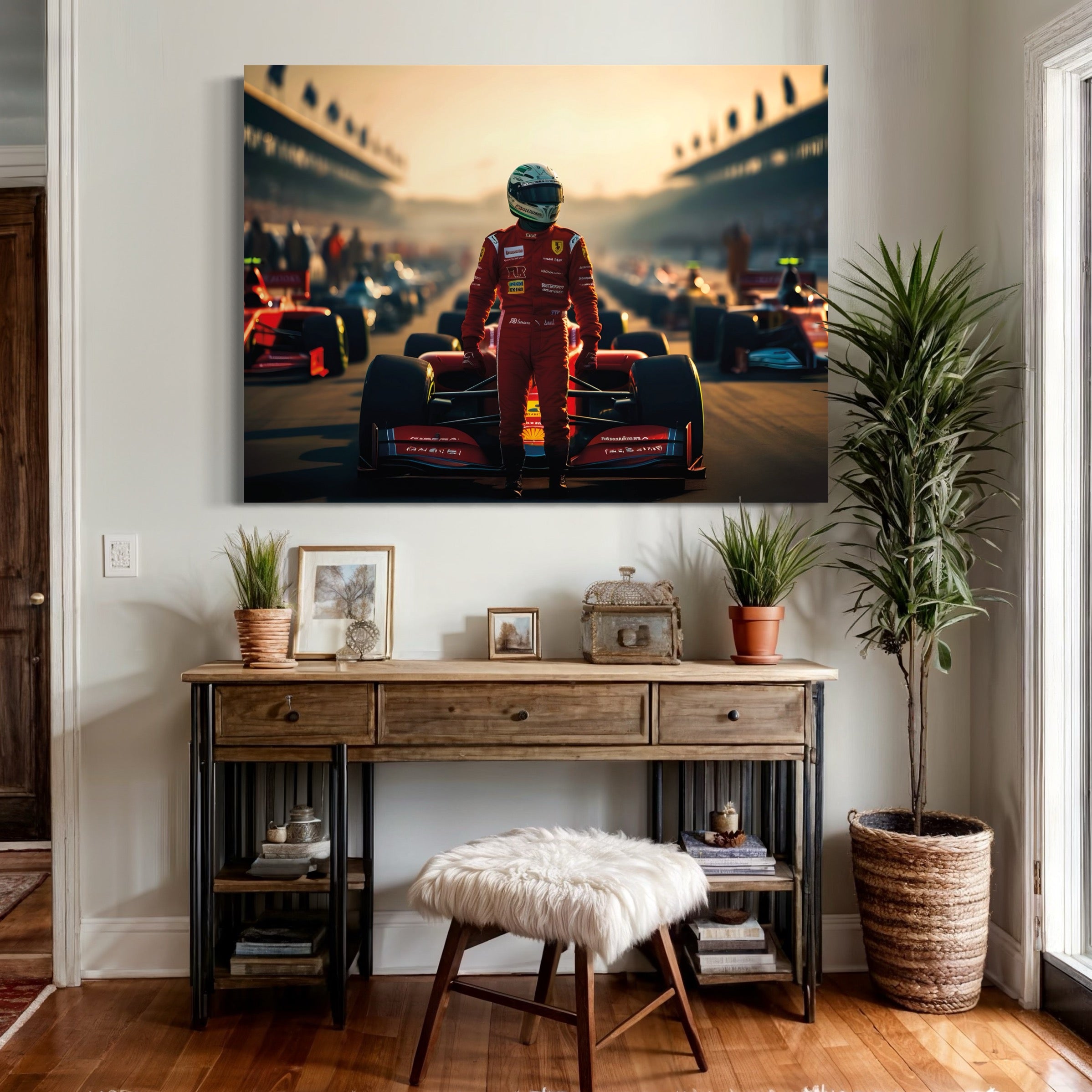 Tableau Formule 1 Pilote Ferrari - Décoration Murale Design - Fabulartz.fr