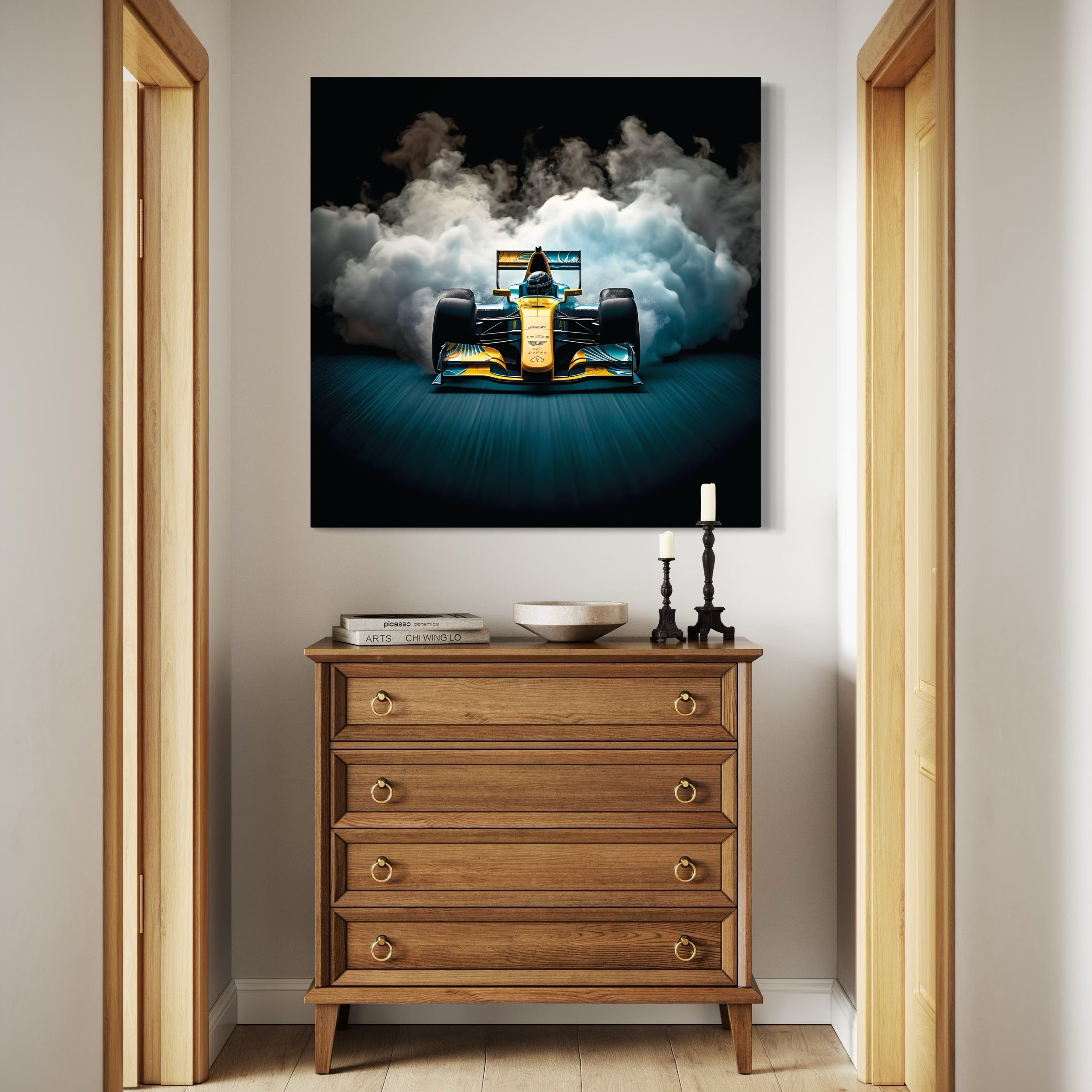 Tableau Formule 1 Monoplace Bleu - Déco Murale Moderne - Fabulartz.fr