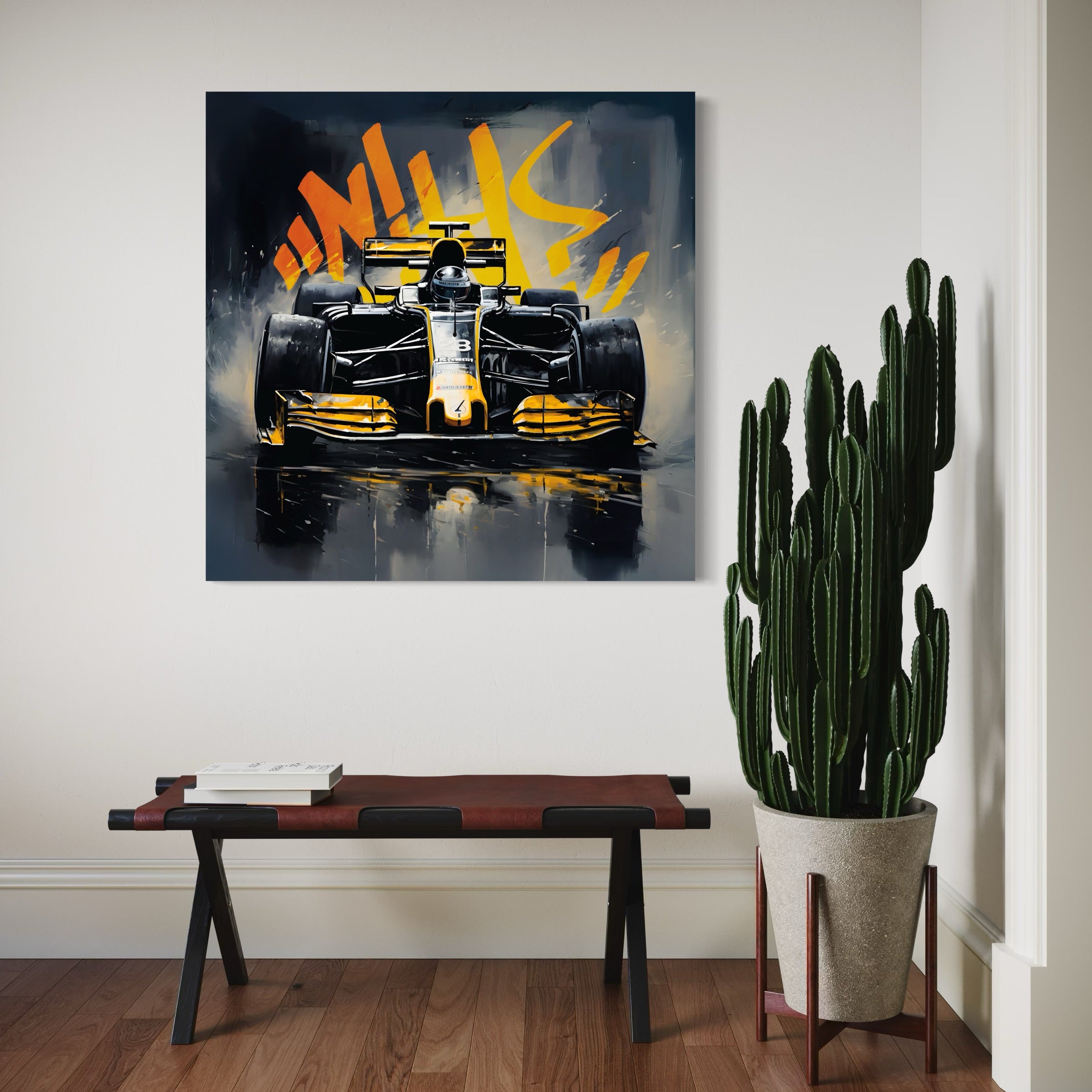 Tableau Formule 1 Jaune - Cadre Mural Design - Fabulartz.fr