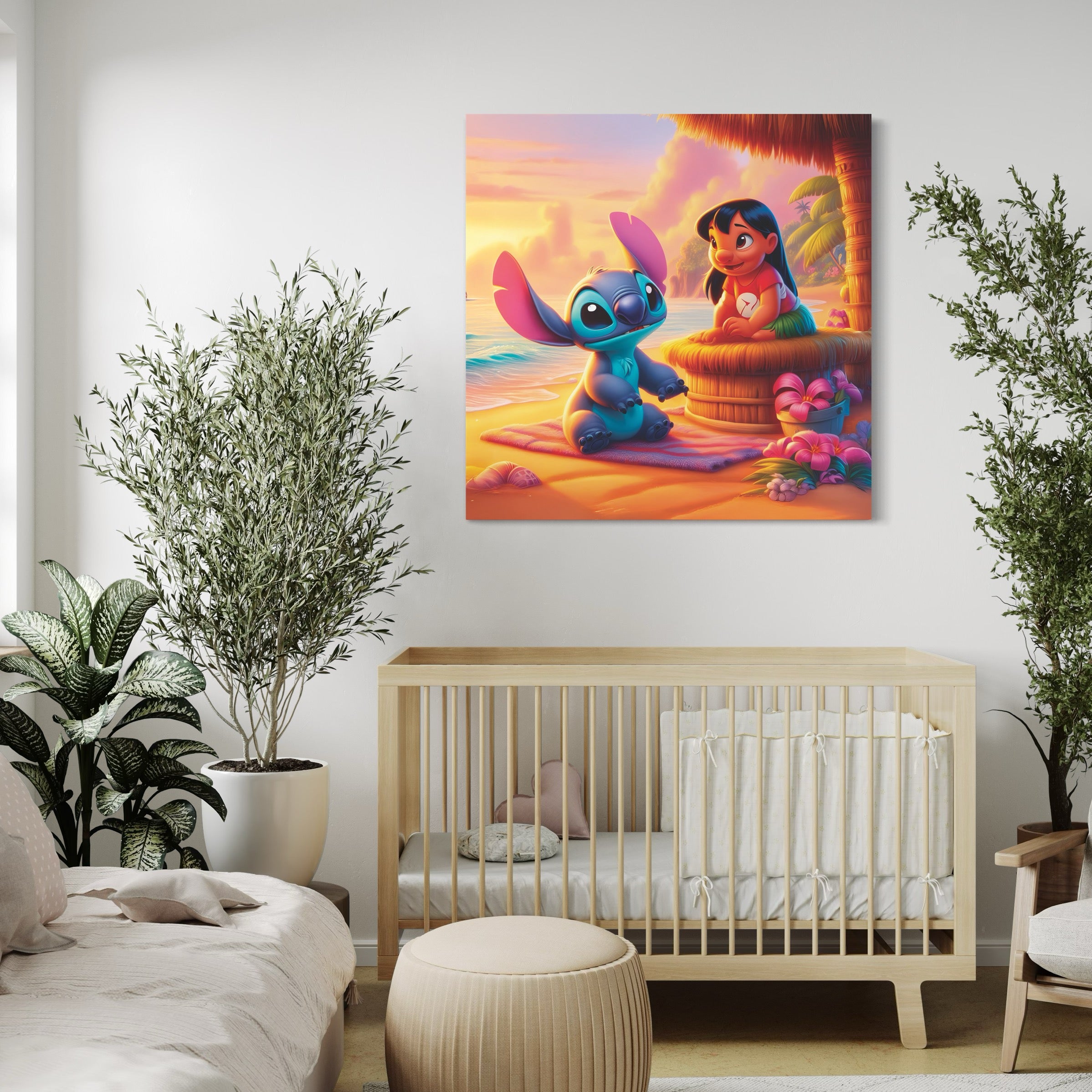 Tableau Stitch Tropical - Cadre Déco Murale Moderne - Fabulartz.fr