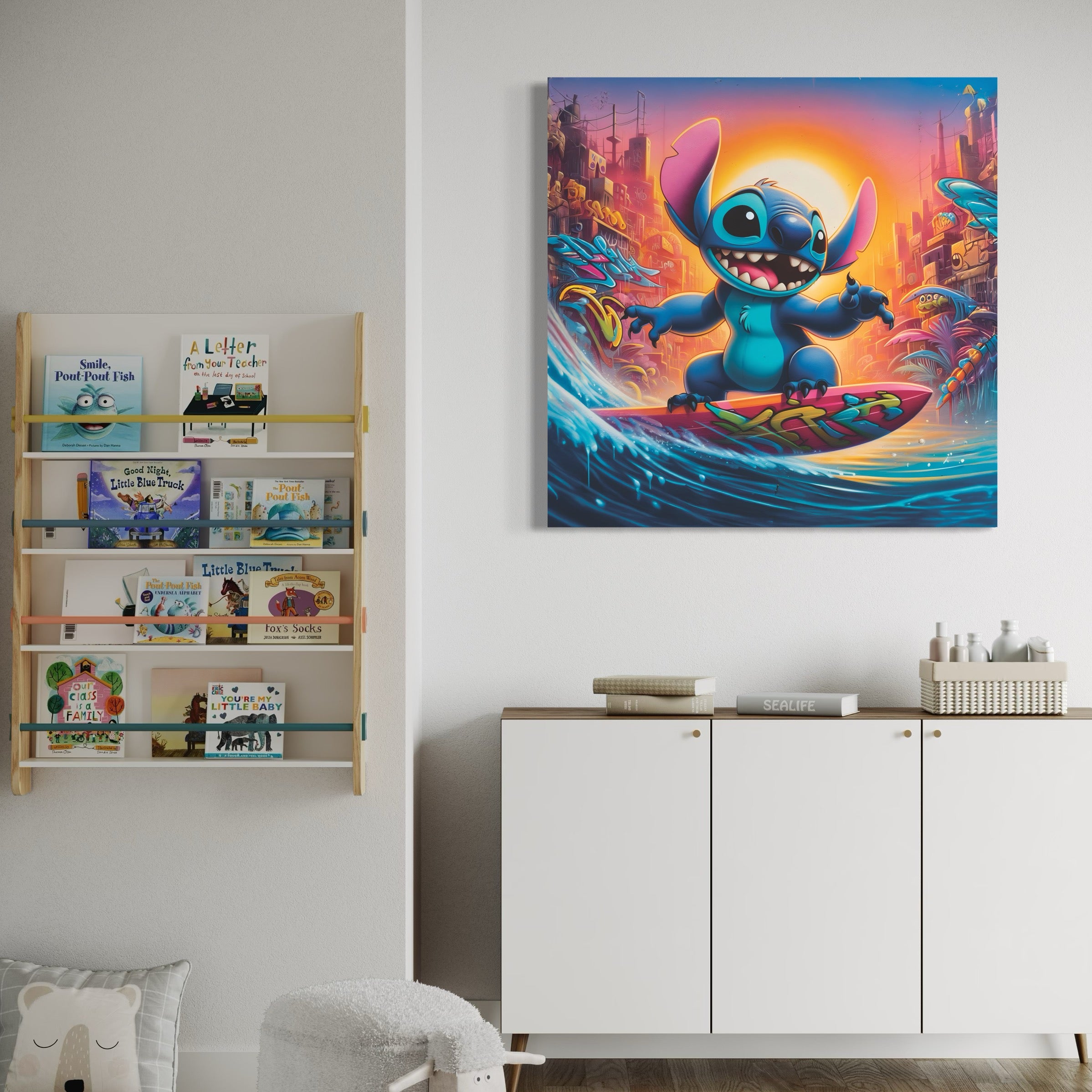 Tableau Stitch Surf - Déco Murale Design - Fabulartz.fr