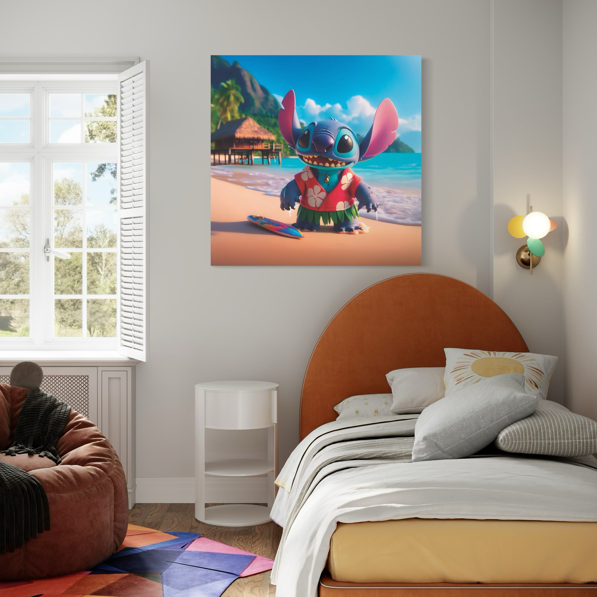 Tableau Stitch Vacances - Cadre Déco Murale Moderne - Fabulartz.fr