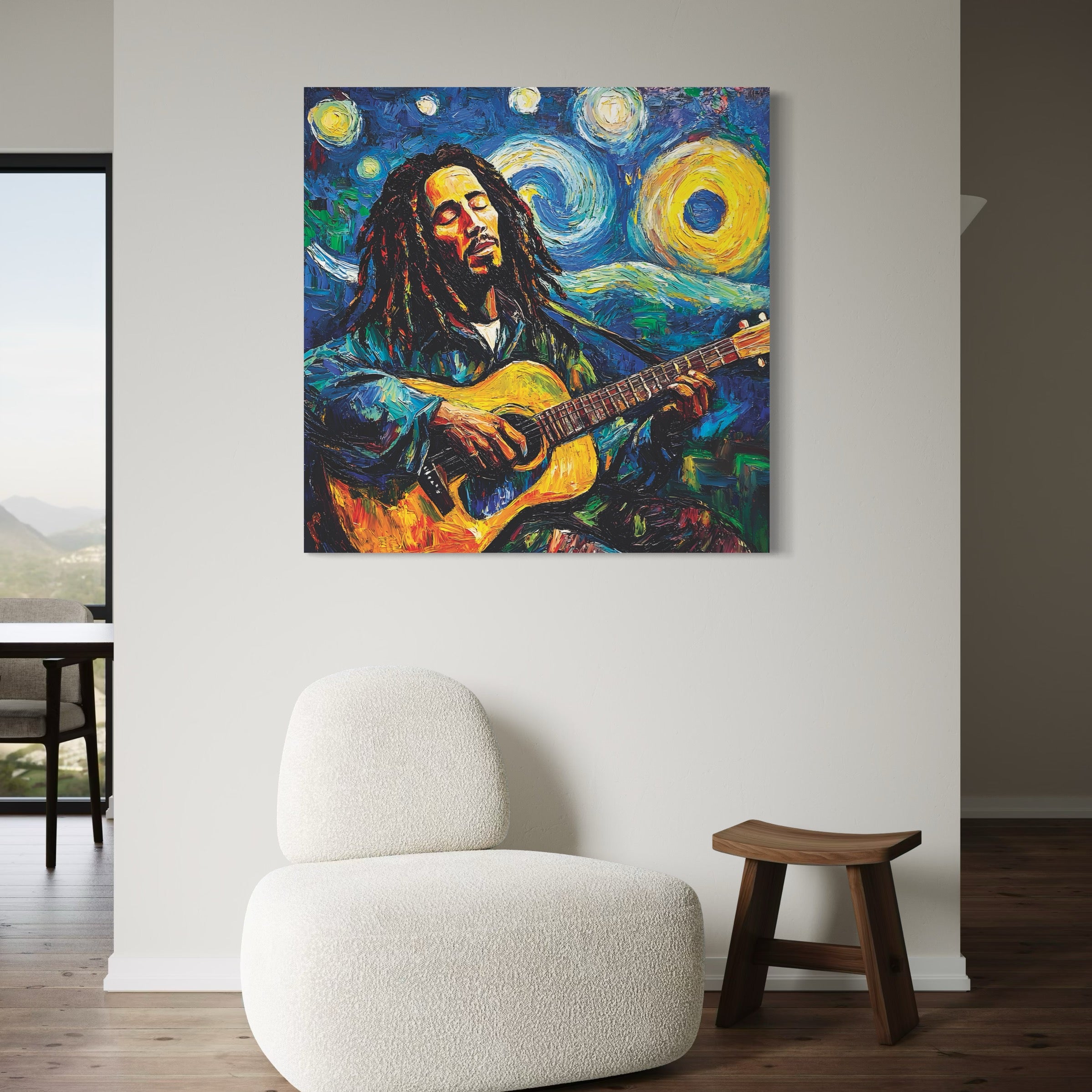 Tableau Bob Marley Nuit Étoilée - Décoration Murale Design - Fabulartz.fr