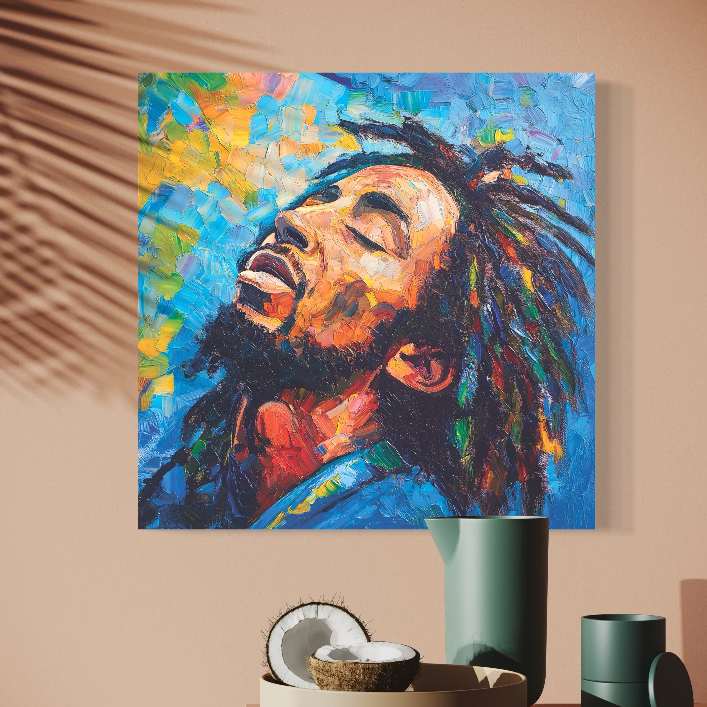 Tableau Bob Marley Inspiration Tropicale - Décoration Murale Design - Fabulartz.fr