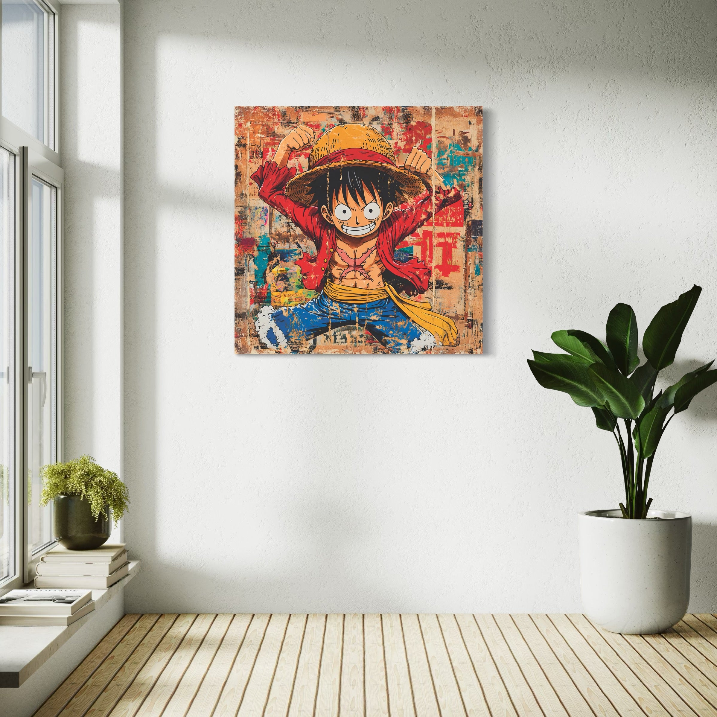 Tableau One Piece Luffy Chapeau Déterminé - Décoration Murale - Fabulartz.fr
