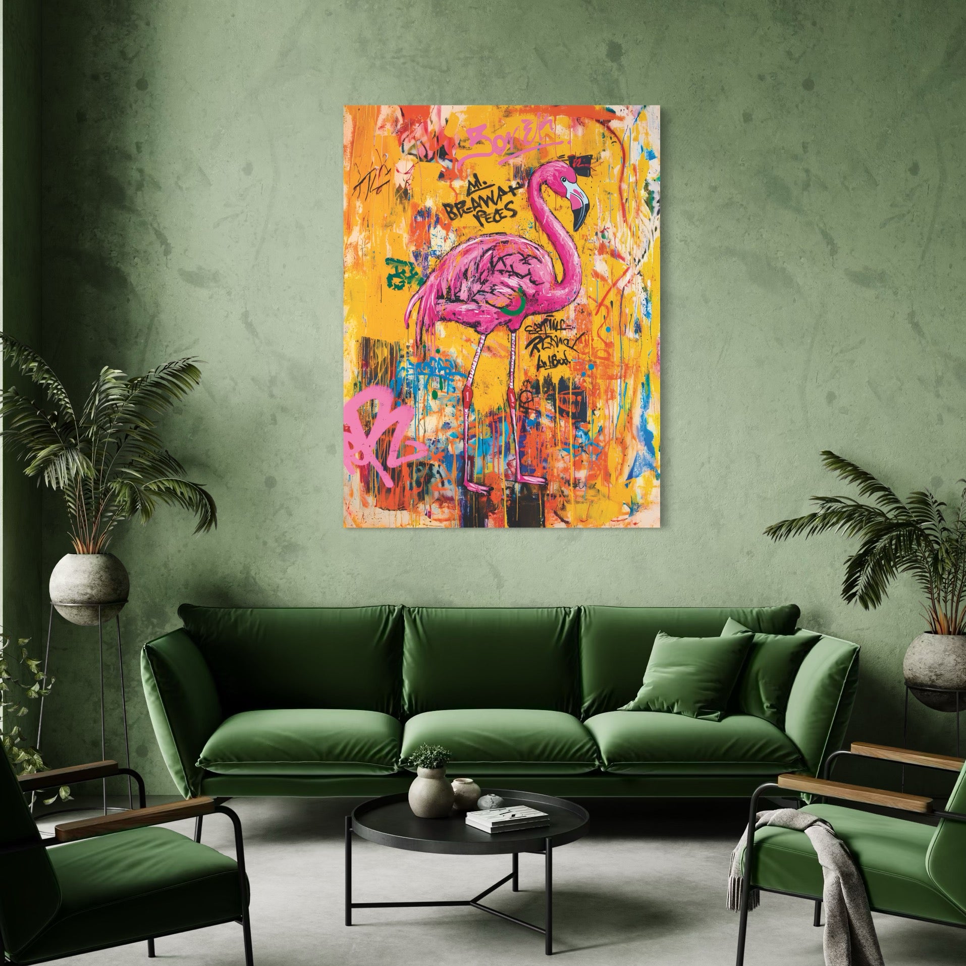 Tableau Animaux Flamant Rose Urbain - Décoration Murale Design