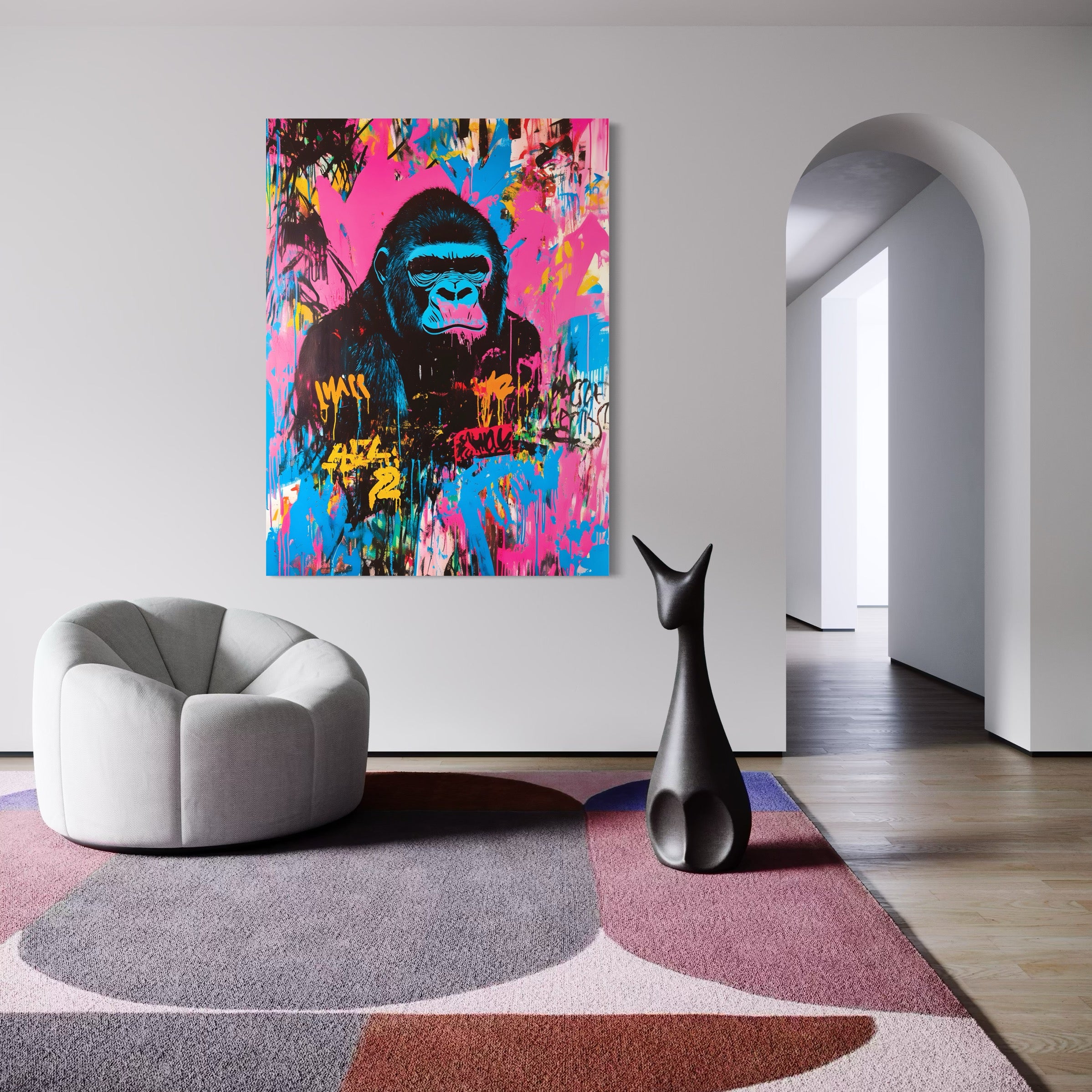 Tableau Gorille Contemplatif - Décoration Murale Design