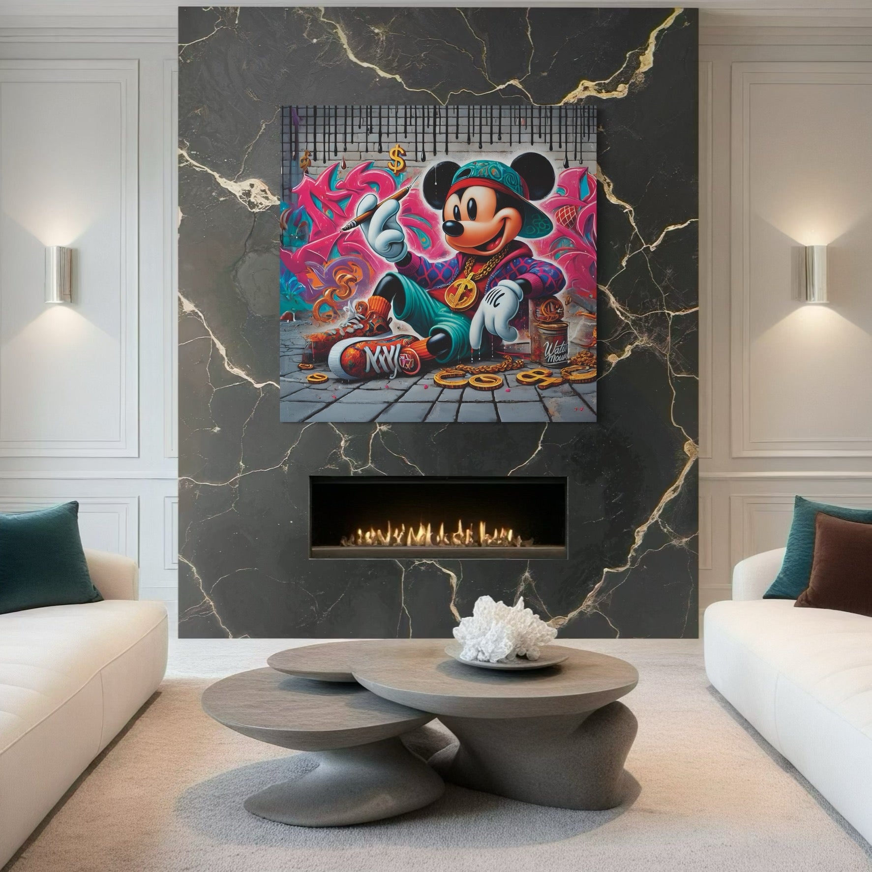 Tableau Mickey Graffiti Style - Décoration Murale Design